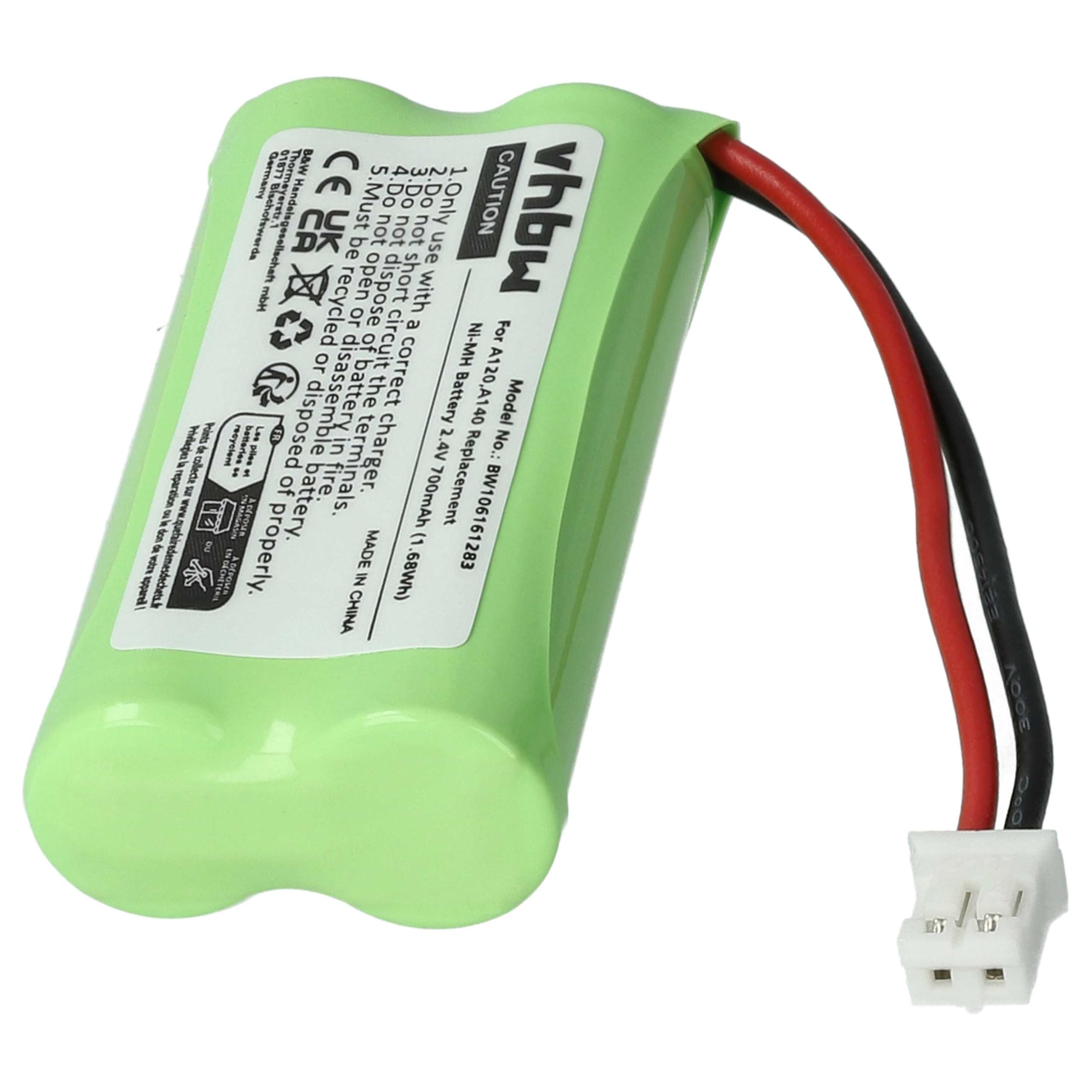 vhbw 3X Batteries (NiMH, 700mAh, 2.4V) téléphones Fixes Compatible avec Siemens Gigaset A260 Trio, A265, A345