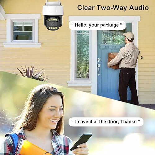 Miniatura 5 de Cámaras de seguridad 2K para exteriores, cámara de vigilancia IP de visión panorámica de 360, cámaras domo WiFi 2.4G para seguridad del hogar,