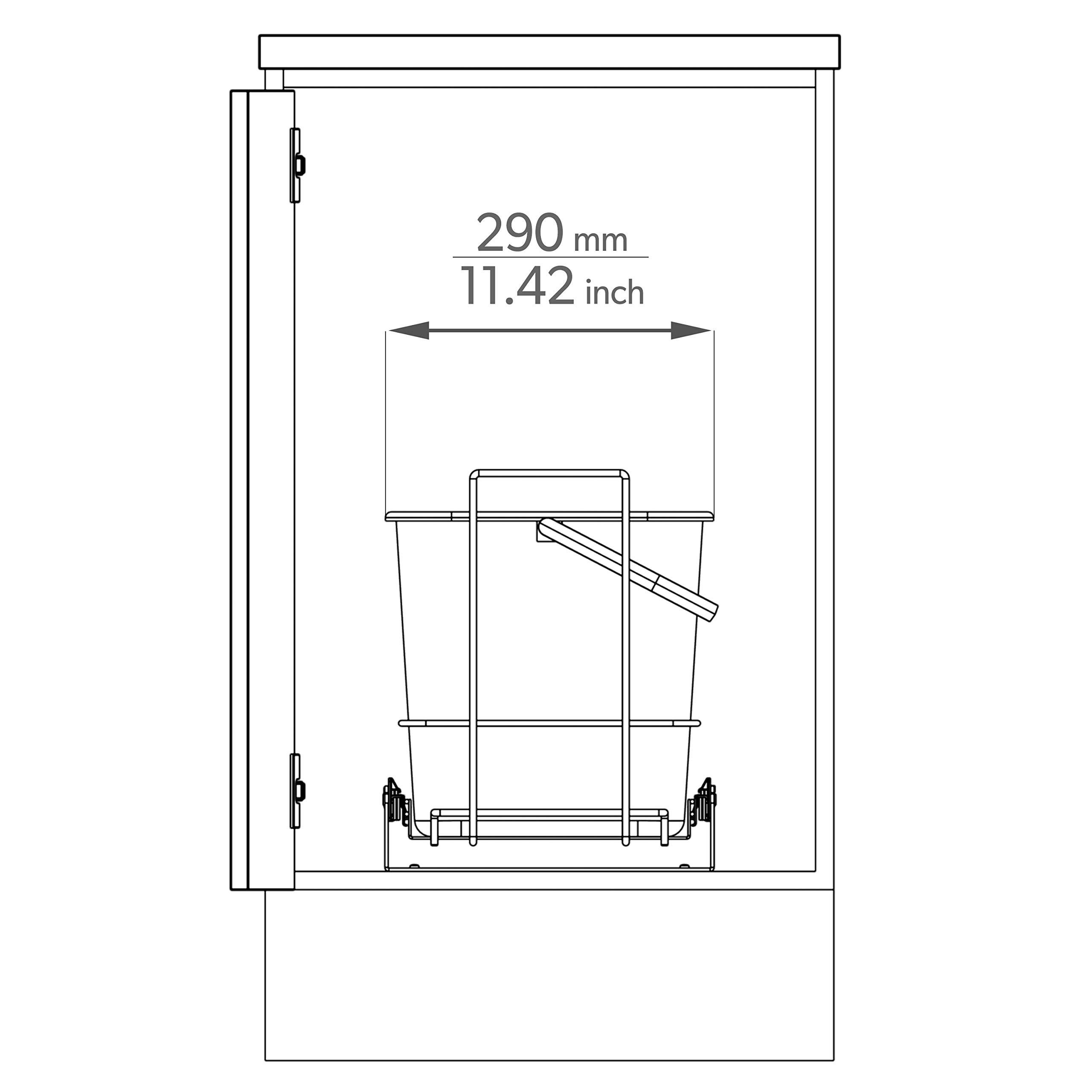 LM 66/2 Einbau Mülleimer weiß ausziehbar Duo Mülltrennsystem für Küche Unterschrank, 2 Abfalleimer weißer Korbauszug 29x48x35,5 cm