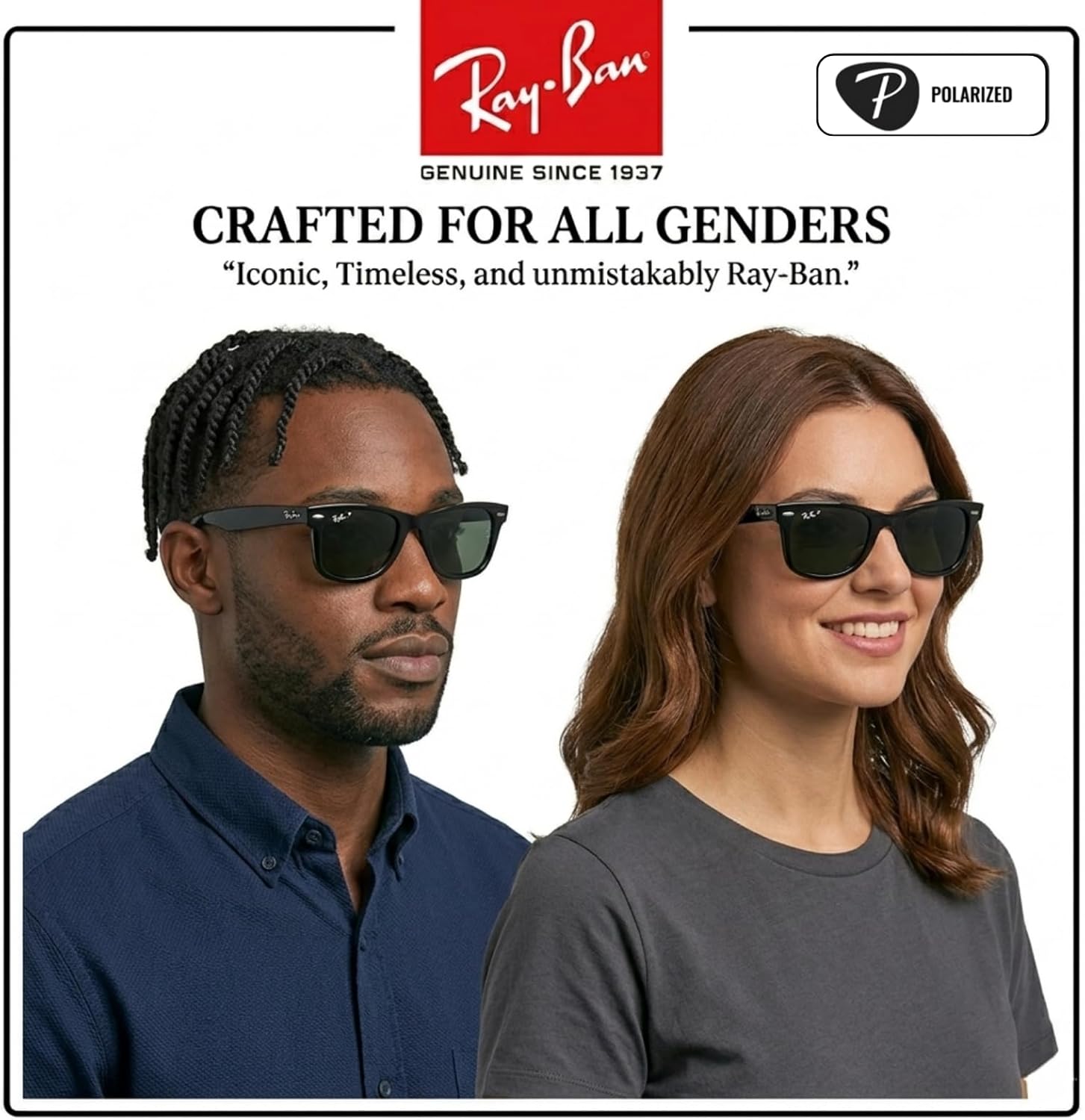 Ray-Ban RB2140 ORIGINAL WAYFARER CLASSIC Square Shape Sunglasses with Official Eyewear Kit