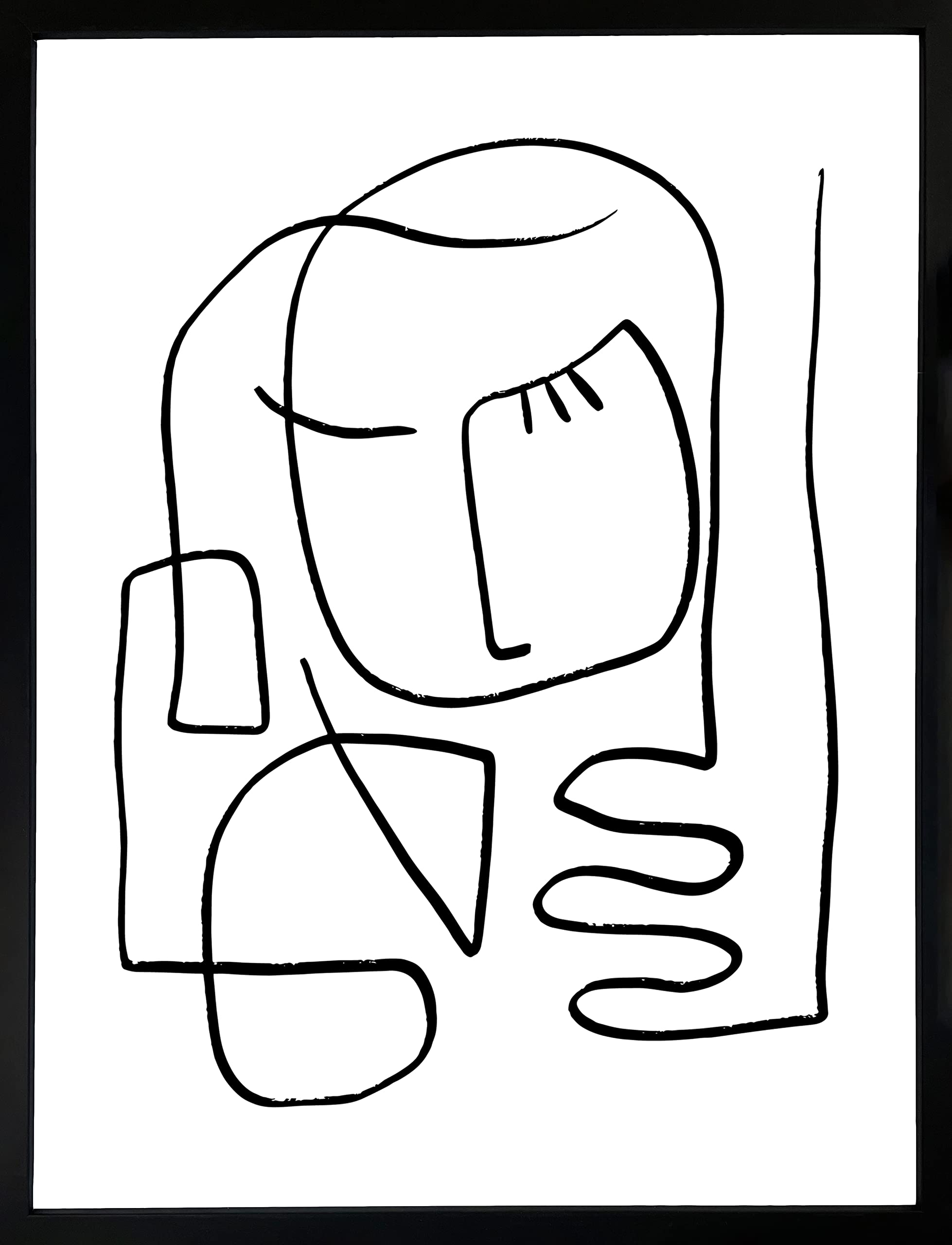 Brookpace Fine Art Continual Line Drawing Abstract Scandi Minimalist Framed Wall Art 53 x 43cm | Living Room Print Bedroom Poster Home Decor