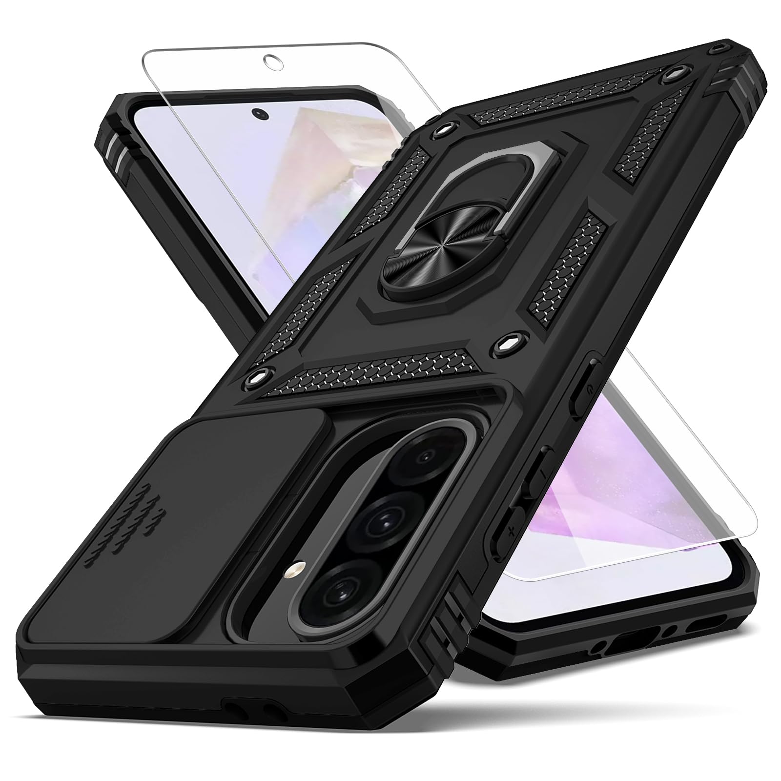 Amazon.com: YZOK for Galaxy A36 5G Phone Case, Built in Slide Camera Lens Cover+Finger Ring Holder Kickstand+Screen Protector, Heavy Duty Shockproof Full Body Protective Case, Black : Cell Phones & Accessories Amazon.com: YZOK for Galaxy A36 5G Phone Case, Built in Slide Camera Lens Cover+Finger Ring Holder Kickstand+Screen Protector, Heavy Duty Shockproof Full Body Protective Case, Black : Cell Phones & Accessories