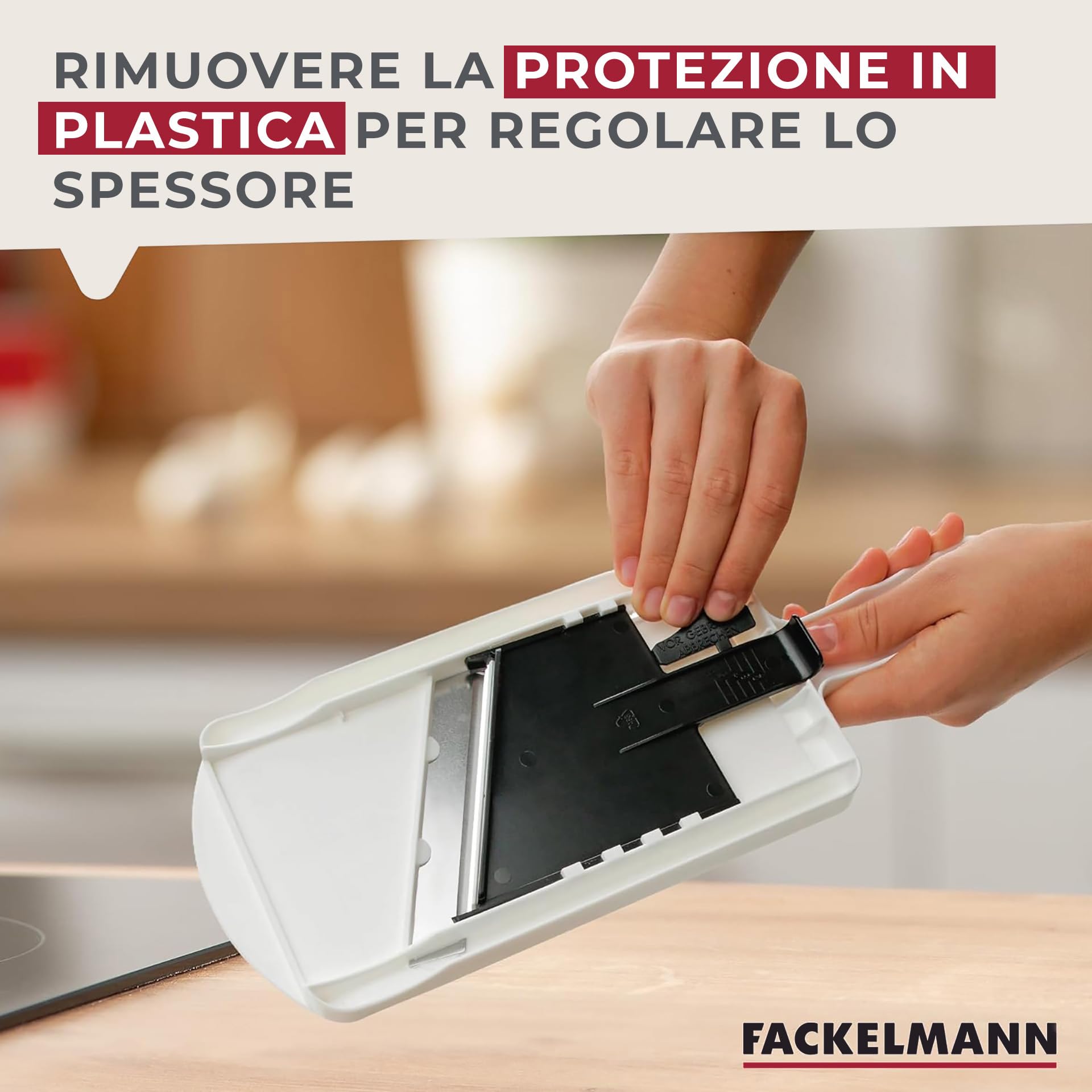 Fackelmann Mandolina Affetta Verdure lama regolabile acciaio Inox 1-6 mm 32x12x3,5 cm