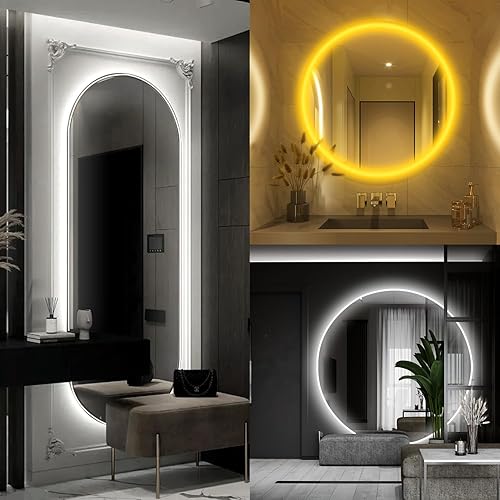 Miniatura 6 de Luces LED para espejo de tocador, 2700 K-6000 K, luz diurna regulable, luz blanca cálida, luz de tocador brillante de 16.4 pies, luz de espejo
