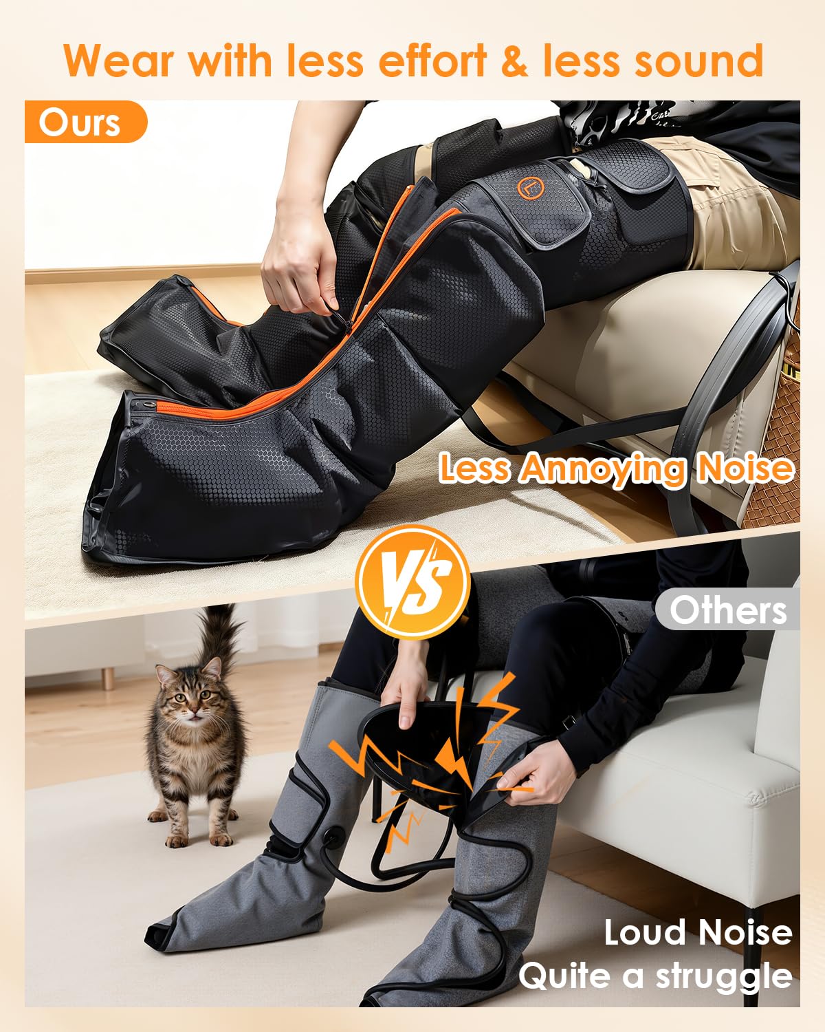 Geschenke für Mama Papa, Beinmassagegerät mit Wärme und Kompression - Fuß-Waden-Oberschenkelmassage zur Durchblutung und Schmerzlinderung, professionelle Kompressionsstiefel mit 6 Modi, 9