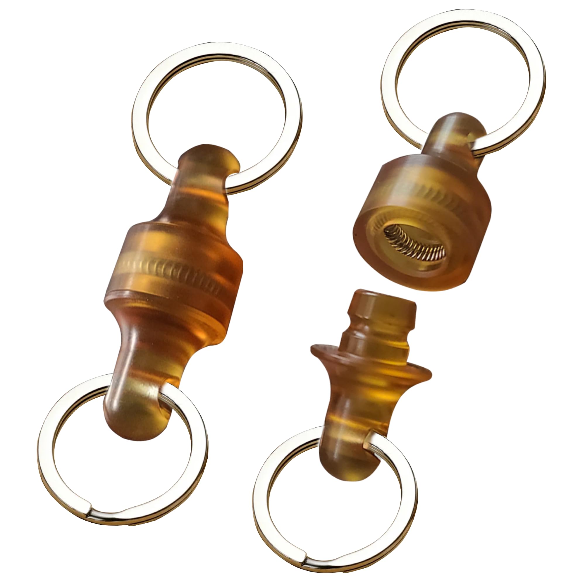 WANERSEN 2pcs Quick Release EDC Keychain, Secure and Stylish Pull Key Ring Apart Detachable Keychain, Amber PEI Resin