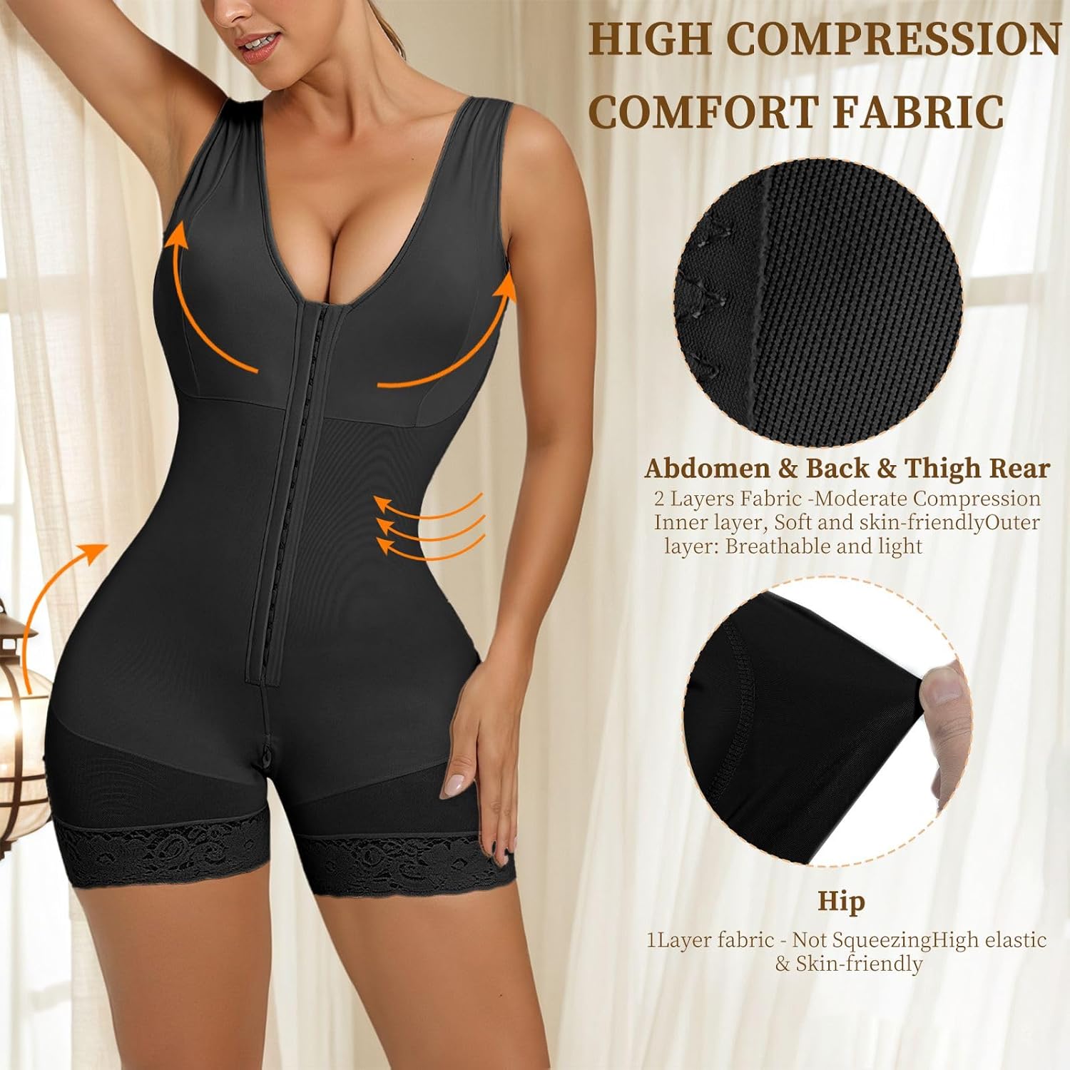 Fajas Colombianas Shapewear Waist Trainer Full Body for Control Post Surgery Shaper Butt Lifter with Zipper Crotch - Image 6