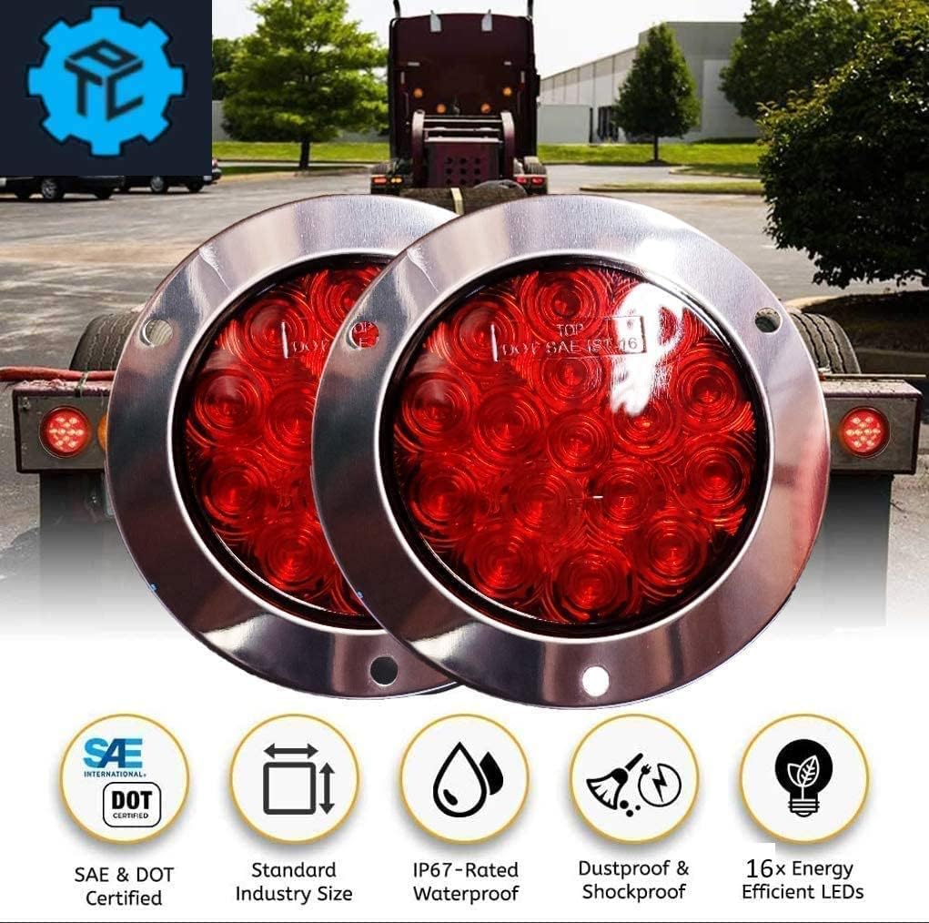 KOZAK Compatible with Freightliner Accessories Behind Cab Steel Single Spare Tire Holder for Size 295/75R22.5, 11R22.5, 255/70R22.5, 285/72R22.5 Plus Logo, 4X Trailer Tail Lights, Wipers, Vest