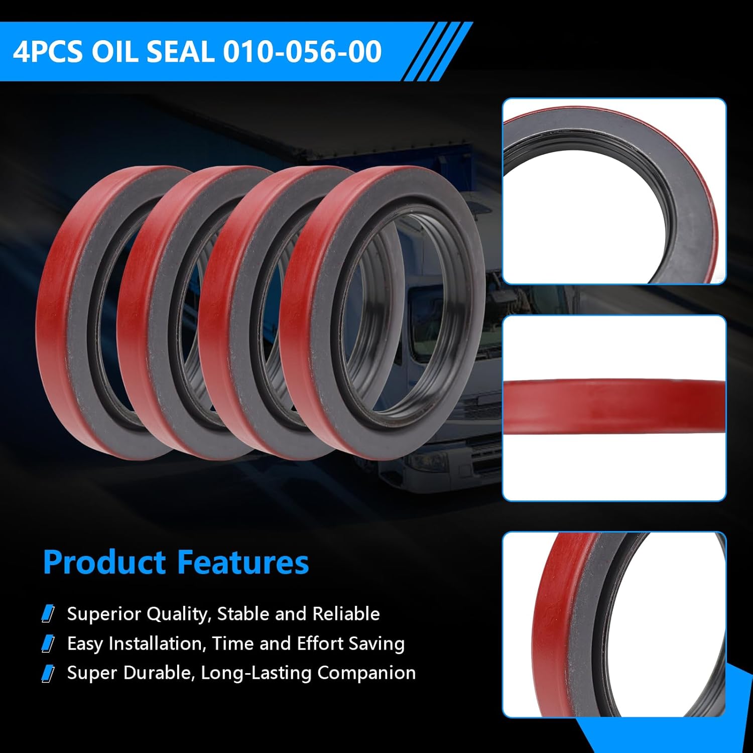 4PCS Oil Seal 010-056-00 Compatible with Dexter 10K 12K 15K trailer axles,for AL-KO 10K-16K axles,ID 3.125" x OD 4.50", Replace 568217 091023