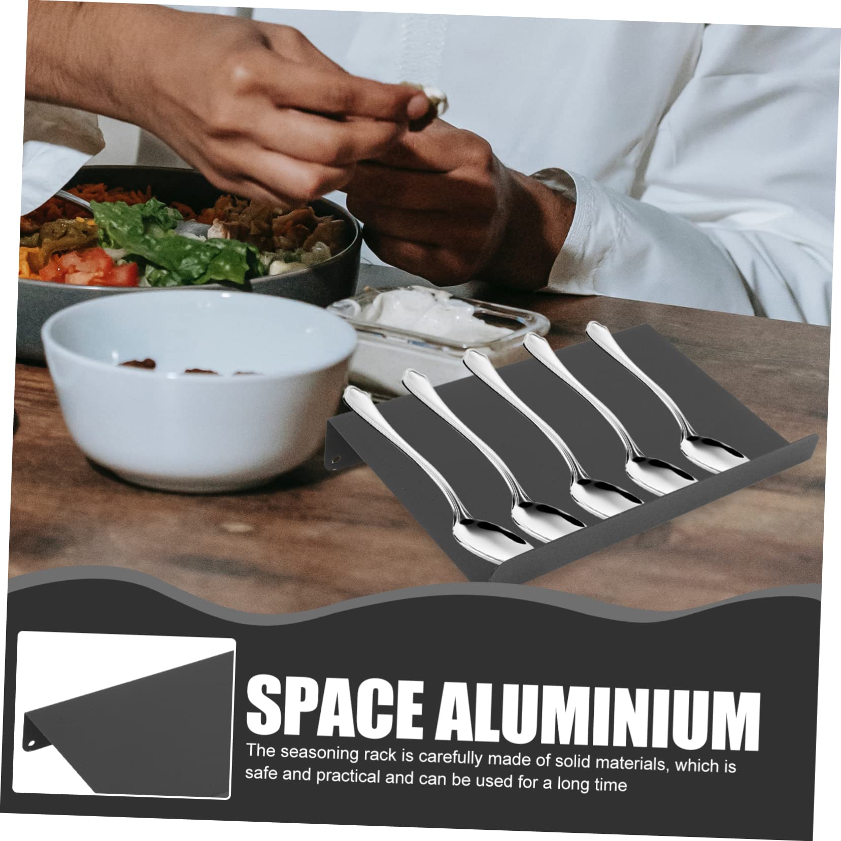 ULTECHNOVO Organizador de Cajones para Especias Negro, 1 Juego, Aluminio