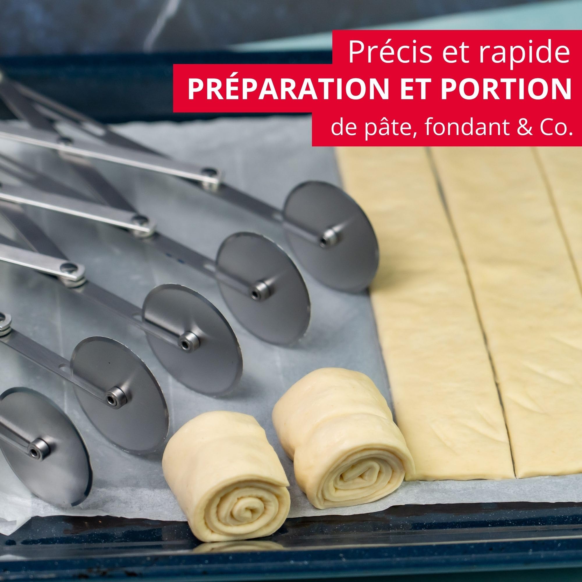 Image secondaire de Westmark Coupe-Pâte à 5 Roues en Acier Inoxydable - Portionnement Précis et Rapide