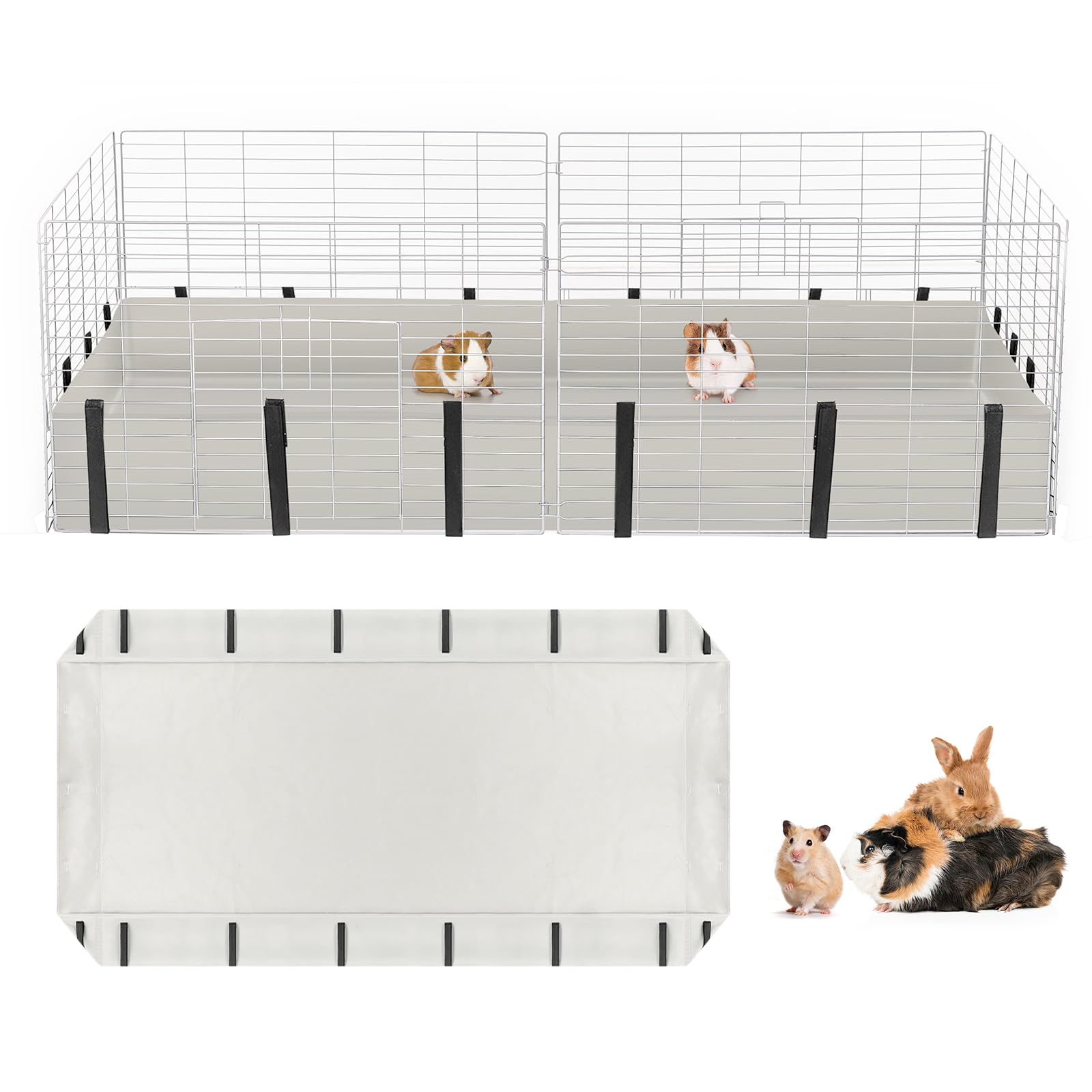 Waterproof Guinea Pig Cage Tarp Bottom for C & C Grids Habitat, 48"*24" Washable Guinea Pig Cage Liner Base for Rabbits Hamsters Hedgehogs Ferrets Small Pets (No Cage)