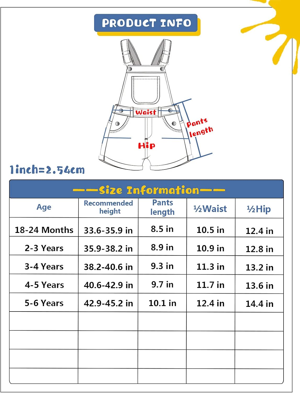 Kidscool スペースベビー &amp; 小さな男の子用 大きなビブポケット ストライプ 折り返し ボトム デニム ショートオー
