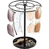 ProCase Sunglasses Organizer Glasses Holder Eyeglasses Stand, Upgraded Large Capacity Sunglass Storage with Metal Frame and Base, Eyewear Display Rack for Tabletop, Up to 15 Pairs -Black