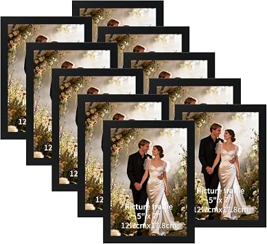 5x7 Picture Frames Set of 10 for Wall or Tabletop