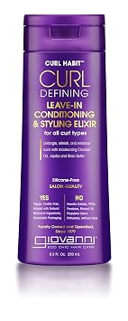 GIOVANNI Curl Habit Curl Defining Leave-In Conditioning & Styling Elixir - For All Curl Types, Vegan, Cruelty Free - 8.5 oz Pack of 1