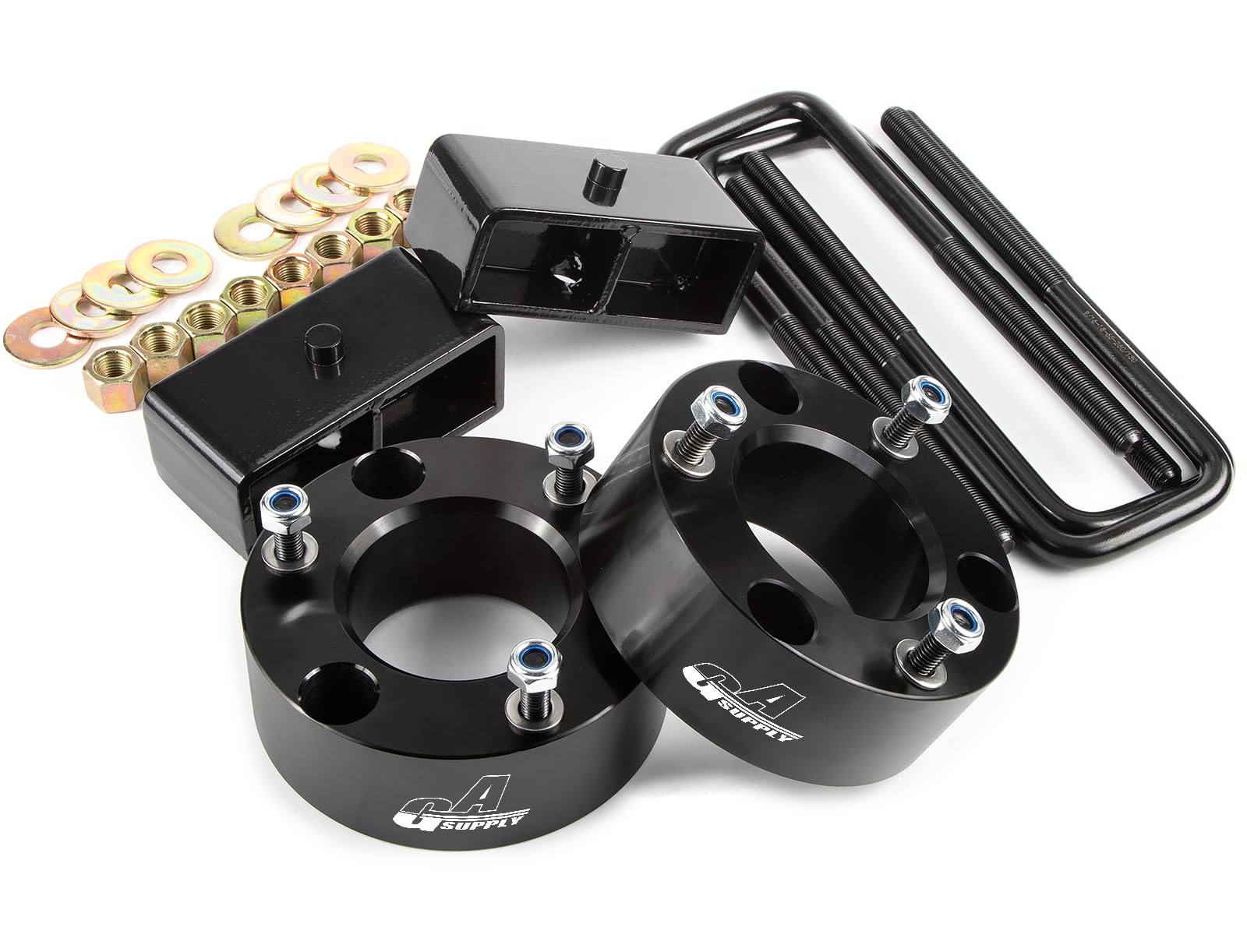 GAsupply 3"F+2"R Full Leveling Lift Kits for 2007-2024 Chevy Silverado 1500 GMC Sierra 1500, 3 Inch Front Strut Spacers + 2 Inch Rear Blocks with