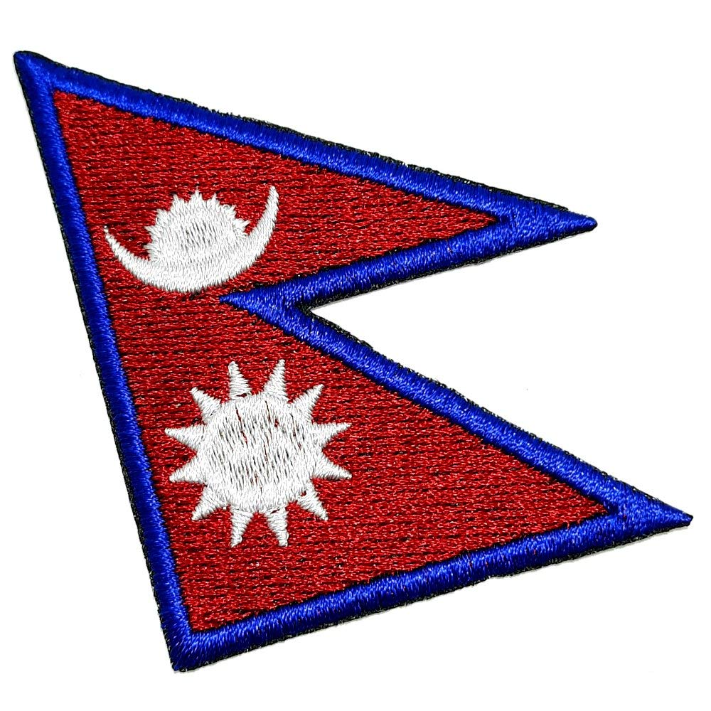 BP0041T 01 BR44 Nepal Country Flag Embroidered Patch Term Adhesive for Clothing