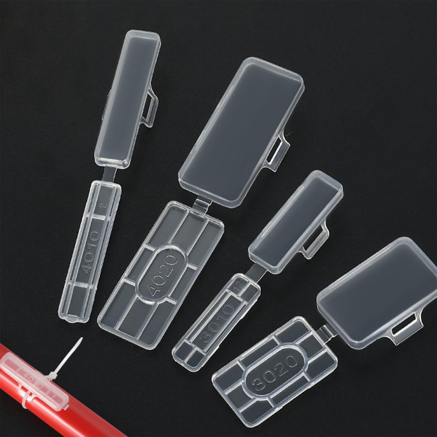 RHQFDM 40Pcs Cable Labels,Transparent Cable Labelling Clip,Waterproof Cable Labelling Identification Box with 40Pcs Nylon Cable Ties,for Labelling and Sorting All Types of Cables(4010) - Image 4