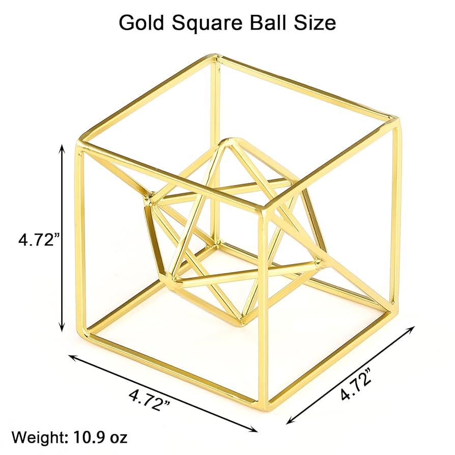 Amazon.co.jp: YiLifebes ゴールドメタル幾何学彫刻オーブ、4.75