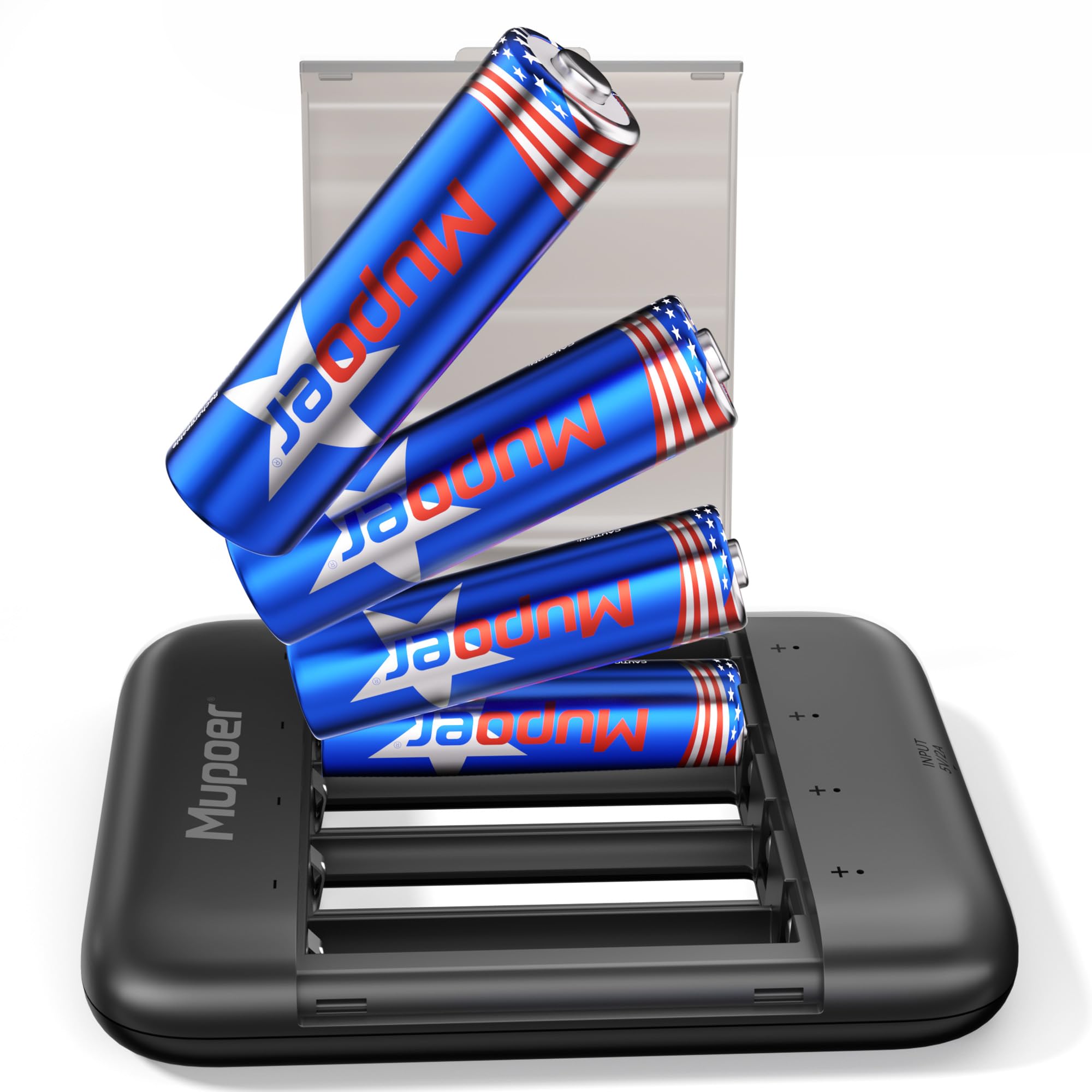 Rechargeable AA Batteries with Box,3600mWh Lithium Batteries AA 1.5V 4 Count,Double A Battery Rechargeable,Long Lasting Lithium ion with Ultra Thin Charging Storage Box for Blink Xbox