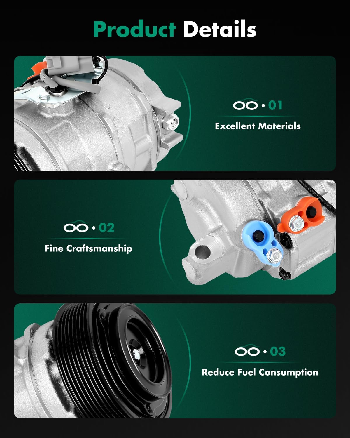 SCITOO AC Compressor fit for Toyota Sequoia 4.7L 2008-2009 CO 29029C