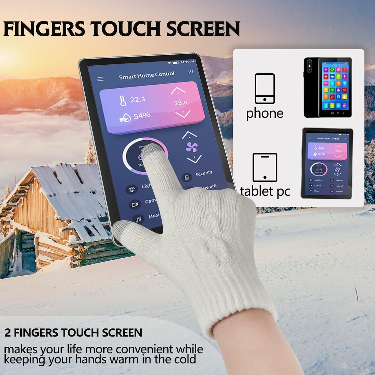 Women Knit Beanie with Pompom, Fleece Lined Neck Warmer & Touchscreen Gloves Set - Winter Thermal Accessories Christmas Gift - Image 5