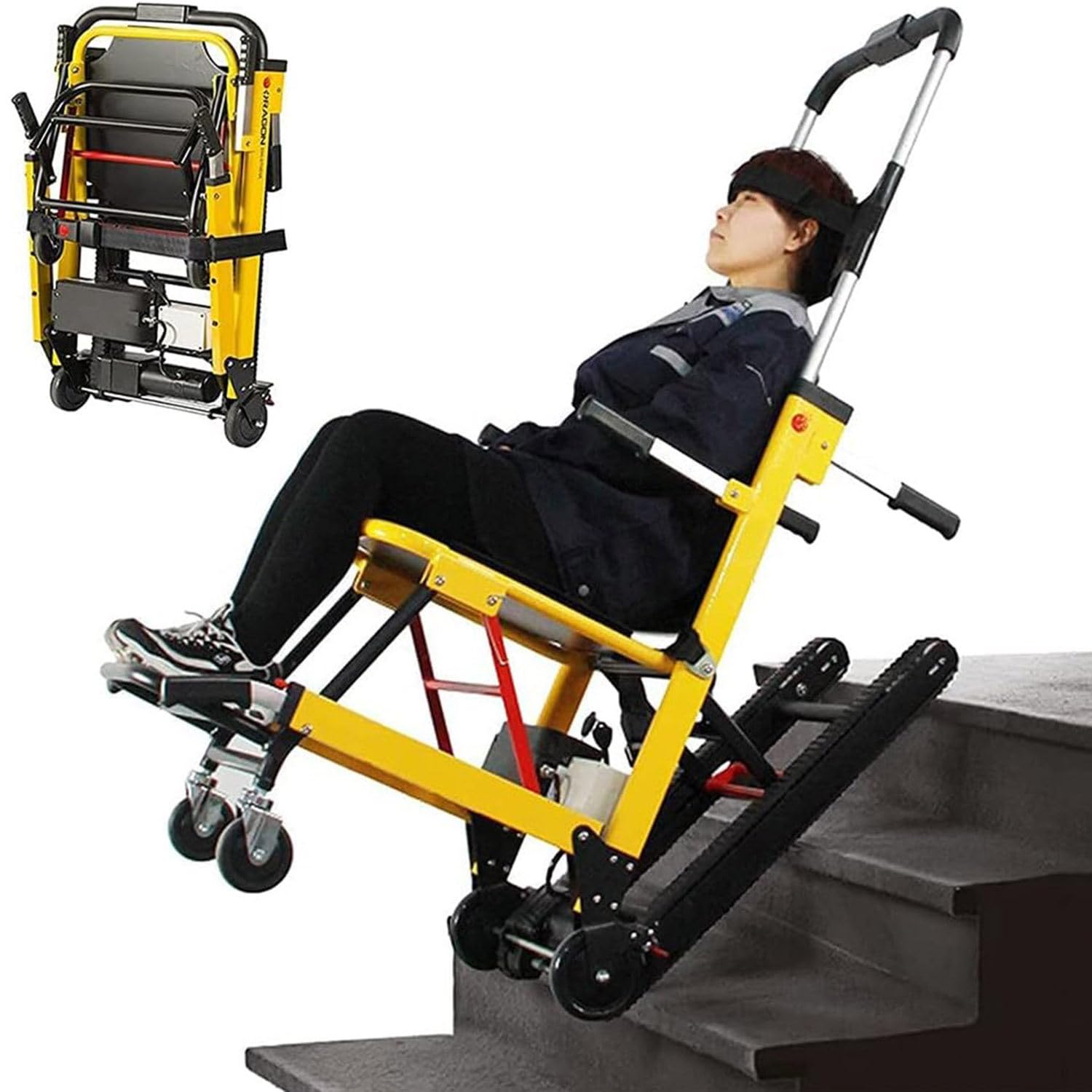 Elektryczny wózek do wspinaczki po schodach Wózek inwalidzki, składane przenośne krzesło Winda schodowa Wspinacz po schodach Mobility Assist Sprzęt medyczny, Ładowność 353Lb