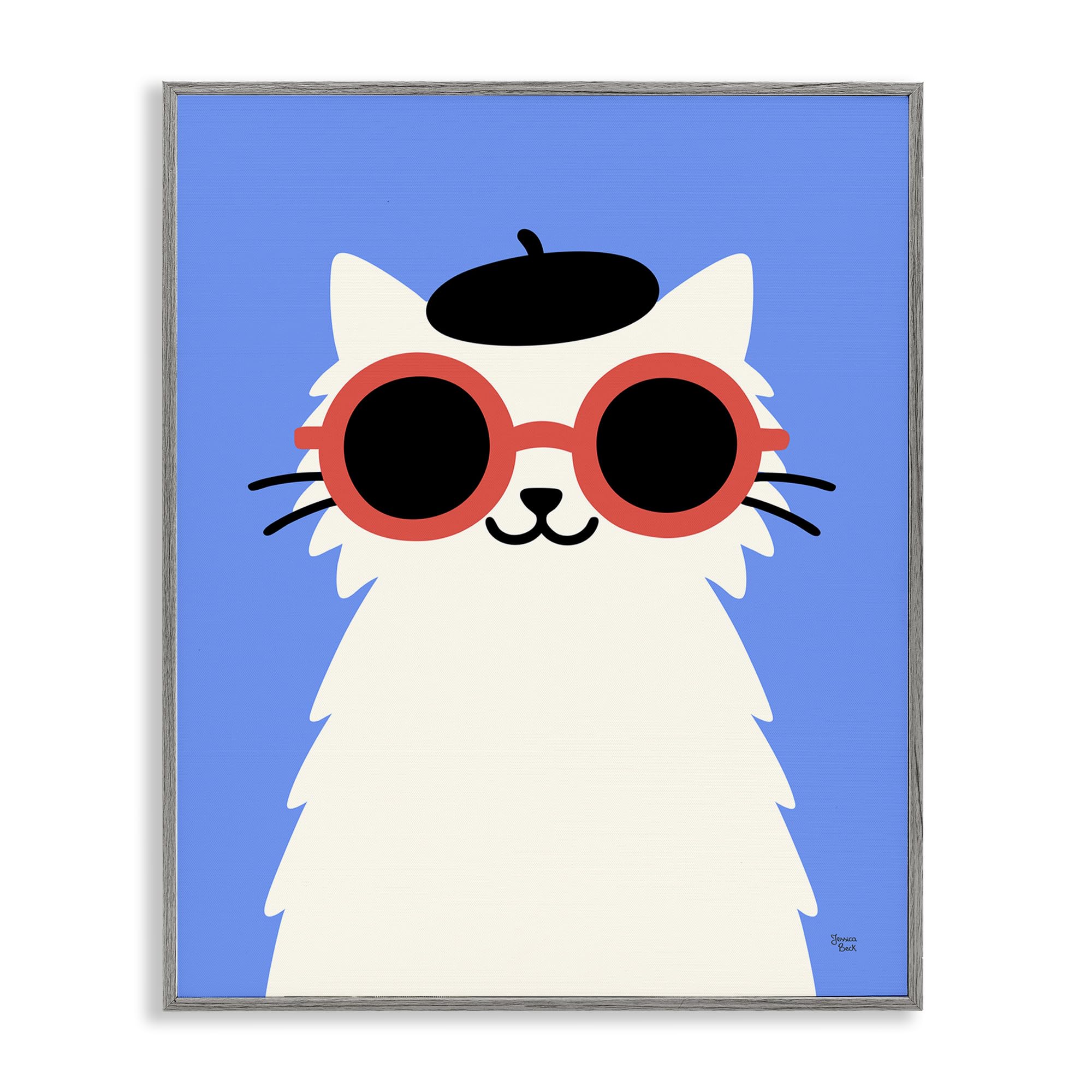 Affiche encadrée chat français Stupell Industries illustration poétique pour amoureux des chats