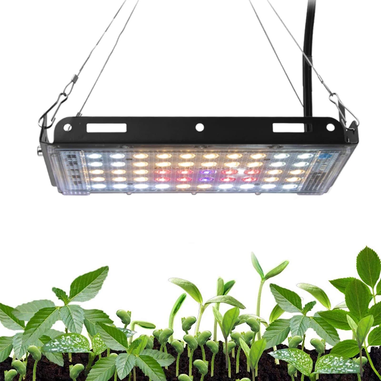 Lámpara LED de cultivo Phyto equivalente a 300 W para plantas, espectro completo, rojo, azul y blanco, para interior, para plantas y plántulas