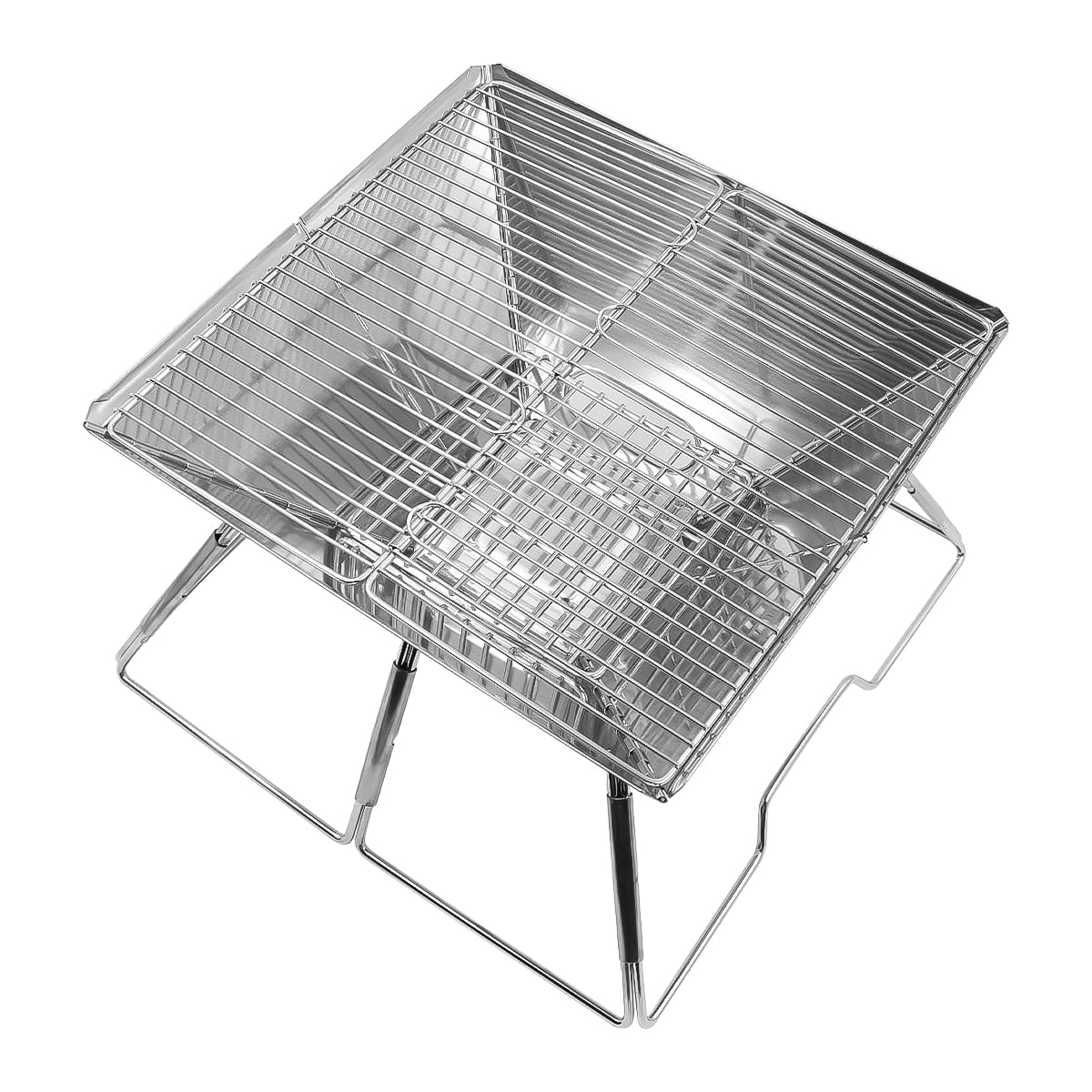 Zewnętrzny składany grill przenośny zdejmowany stojak na grilla na węgiel drzewny kuchenka ze stali nierdzewnej przybory do grillowania z torbą na zewnątrz kemping podróż ogród gotowanie