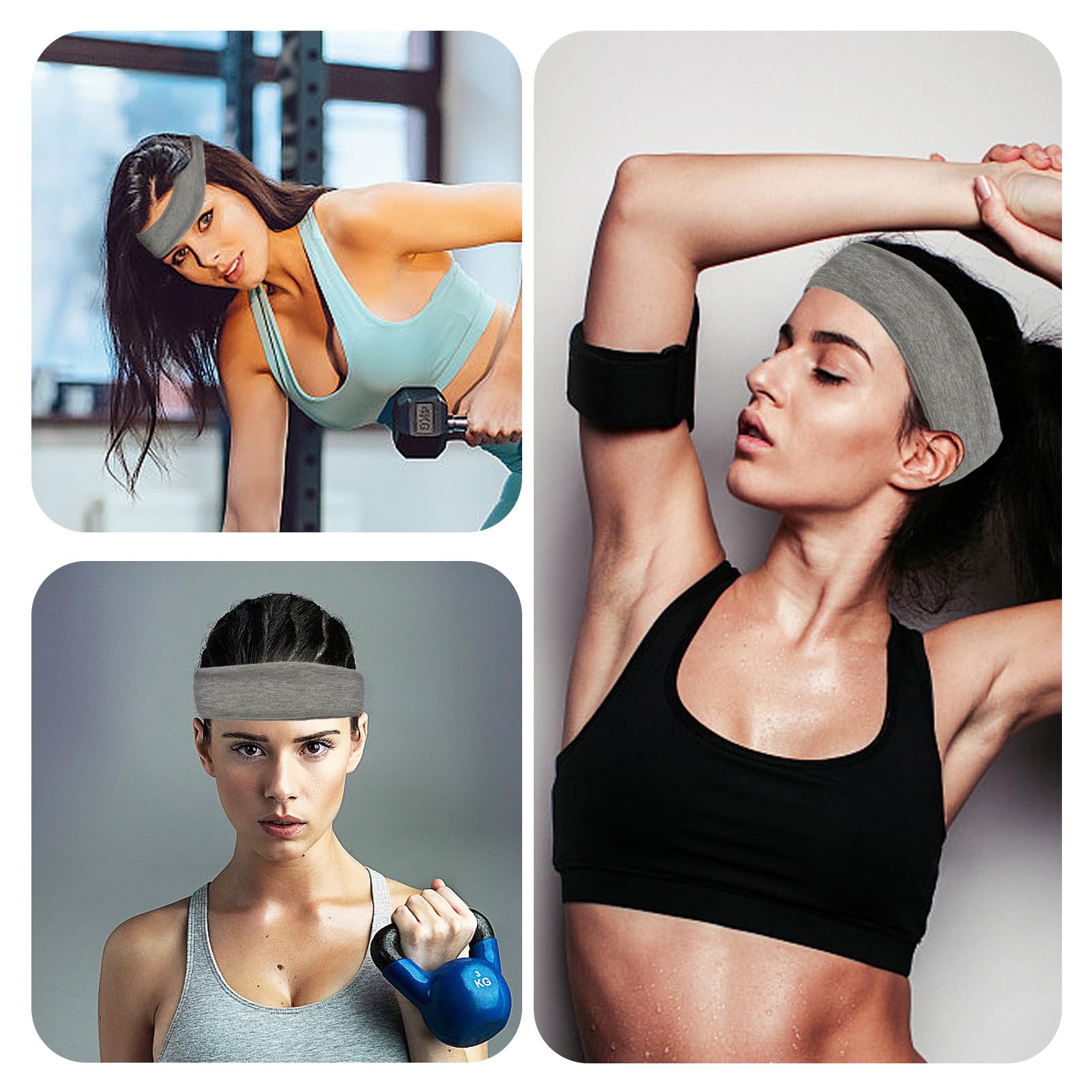 4 Fasce Per Capelli Sportive Per Ragazze - Antiscivolo, Elastiche - Per Yoga, Corsa, Ginnastica - Regolabili - Foto 8