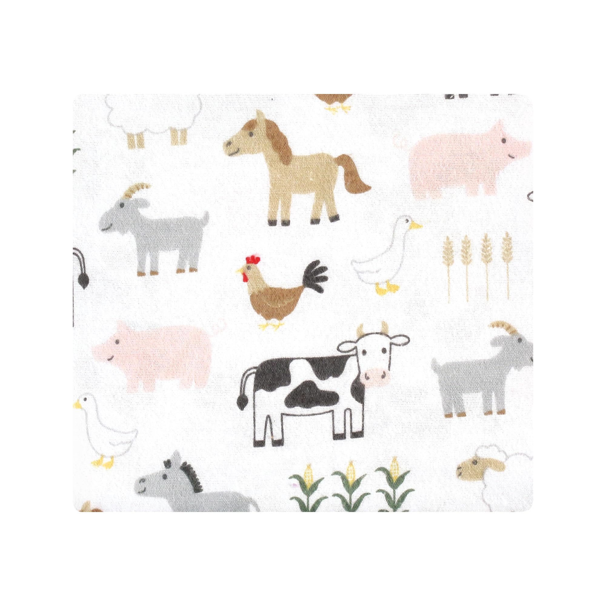 Hudson Baby Unisex Baby Cotton Flannel Receiving Blankets Bundle, Cute Farm, One Size