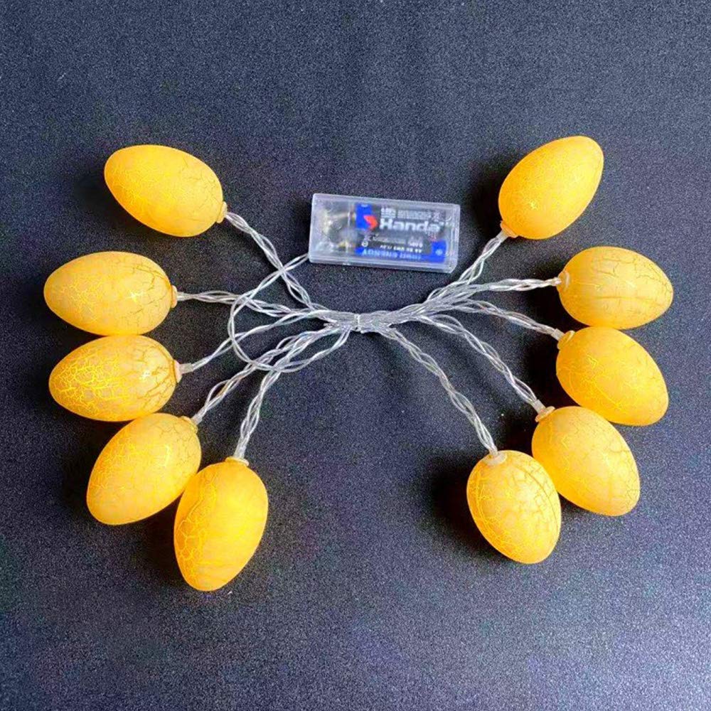 Treer Easter Eggs Light Fairy String Lights, 1/2M 10 LED Night Lights Battery Powered Garden Indoor Lamps for Home Centerpiece Wedding Dinner Party Wedding Easter Decoration (Yellow,2M)