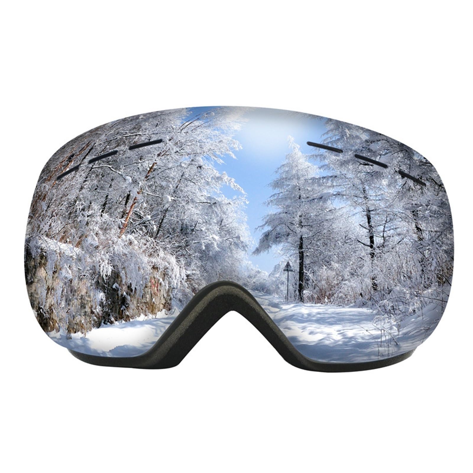 Okulary narciarskie magnetyczne gogle narciarskie z szybką wymianą soczewek i etui UV400 -fog gogle snowboardowe męskie i damskie gogle Outdoor (Kolor: 004) (2)
