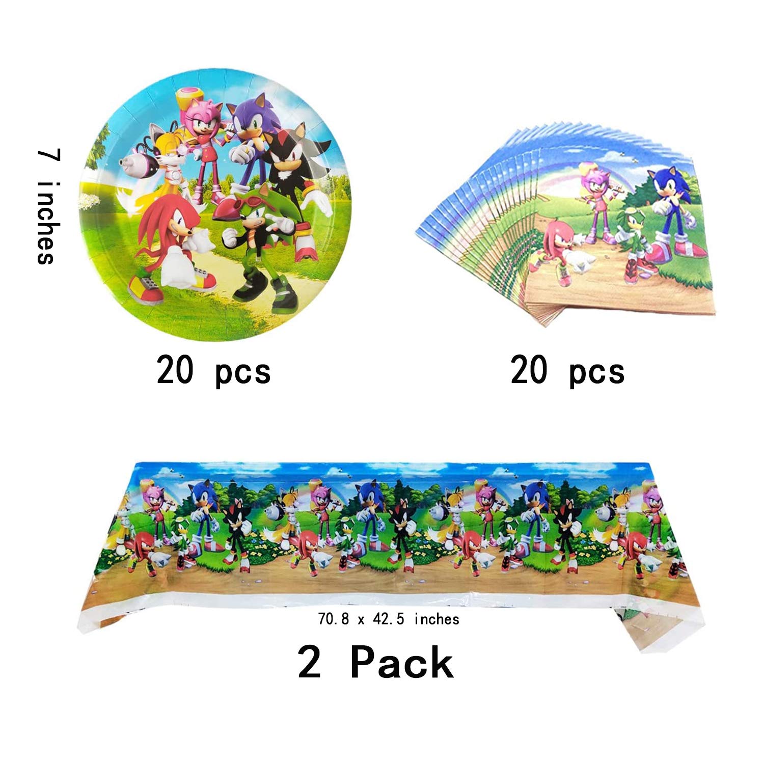 Sonic the hedgehog Themed Party Supplies Disposable Plates Plastic
