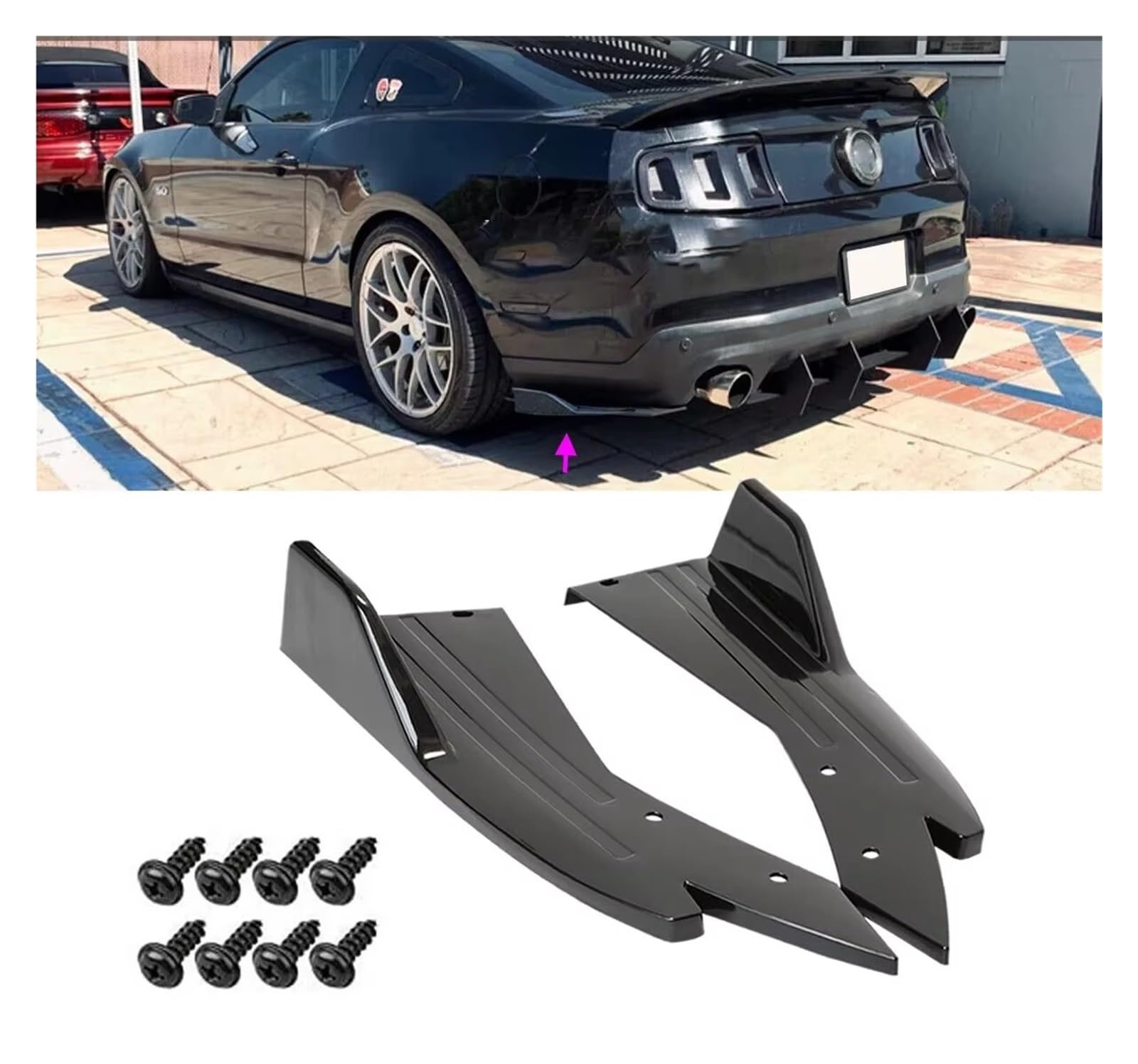 Seitenschweller Für Ford Mustang GT - Schwarz ABS Tuning Set