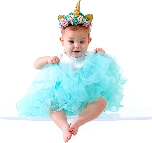 Miniatura 5 de My Lello Tutú de 3 capas con borde de volantes para niñas pequeñas (4 meses - 3T)