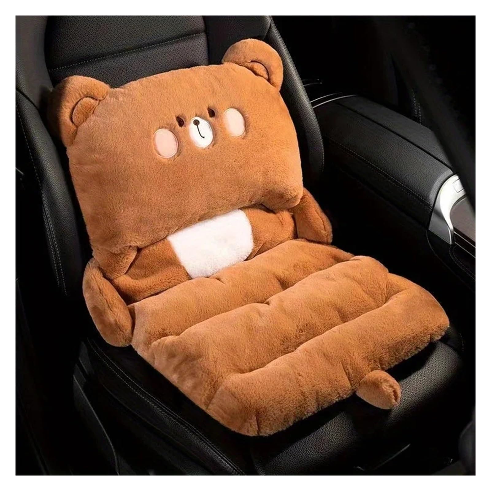 Hviyroi car seat cushion Integrated Cartoon Plush Comfortable Car Seat Cushion Vehicles and Chairs(Bear)