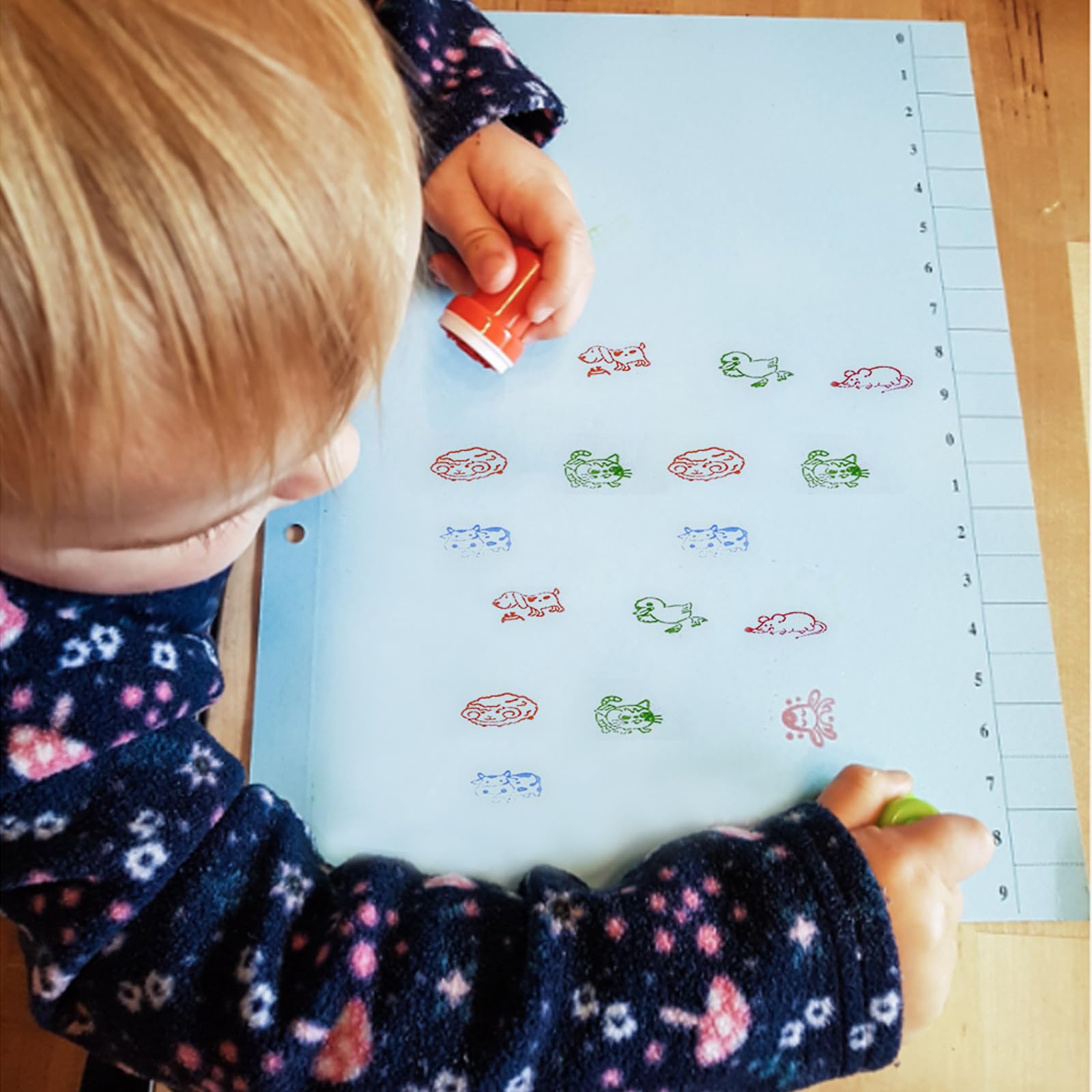 Nutabevr 30 Piezas 5 Colores Disponibles Animals Stamps Conjunto Sellos,Sellos infantiles colores,para Jugar sobre Papel Juguetes Artesanales, Fiesta Infantil Premios Escolares Regalo de Cumpleaños