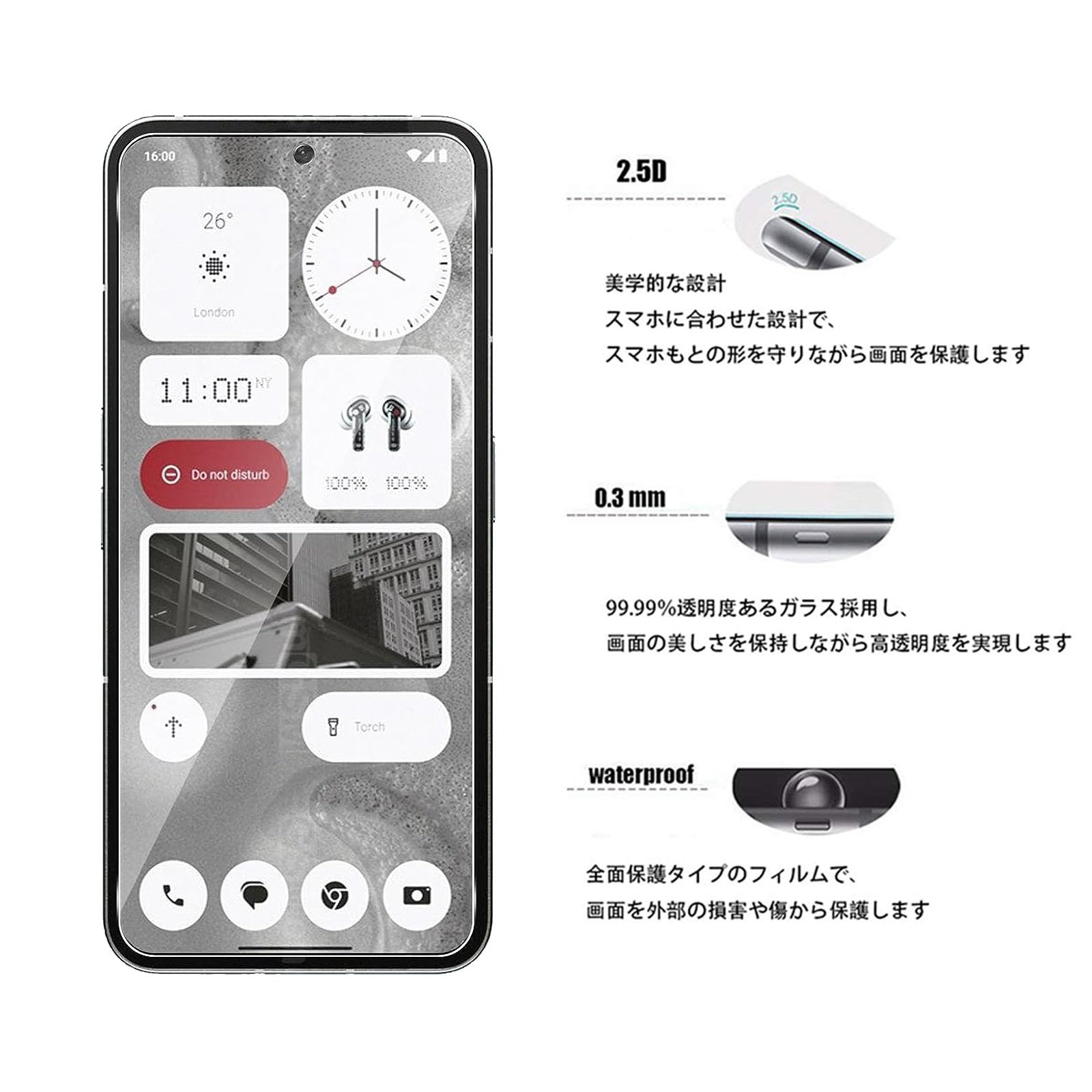 Amazon | 【2枚セット】For Nothing CMF Phone 1 ガラスフィルム