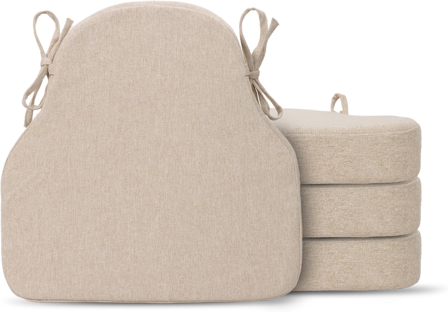 Chair Cushions for Dining Chairs Set of 4, High-Resilience Thick Seat Cushion for Kitchen, Outdoor, Office, Indoor, Non Slip Seat Pads with Washable Cover, Ties, 17"x16"x2", Green