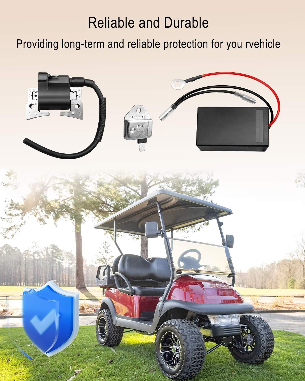 Ignition Coil with Limiter Ignition Module Fit for Kawasaki FE290D FE350D Club Car Golf Cart DS Replace 101909201 1019094-01 21119-2161