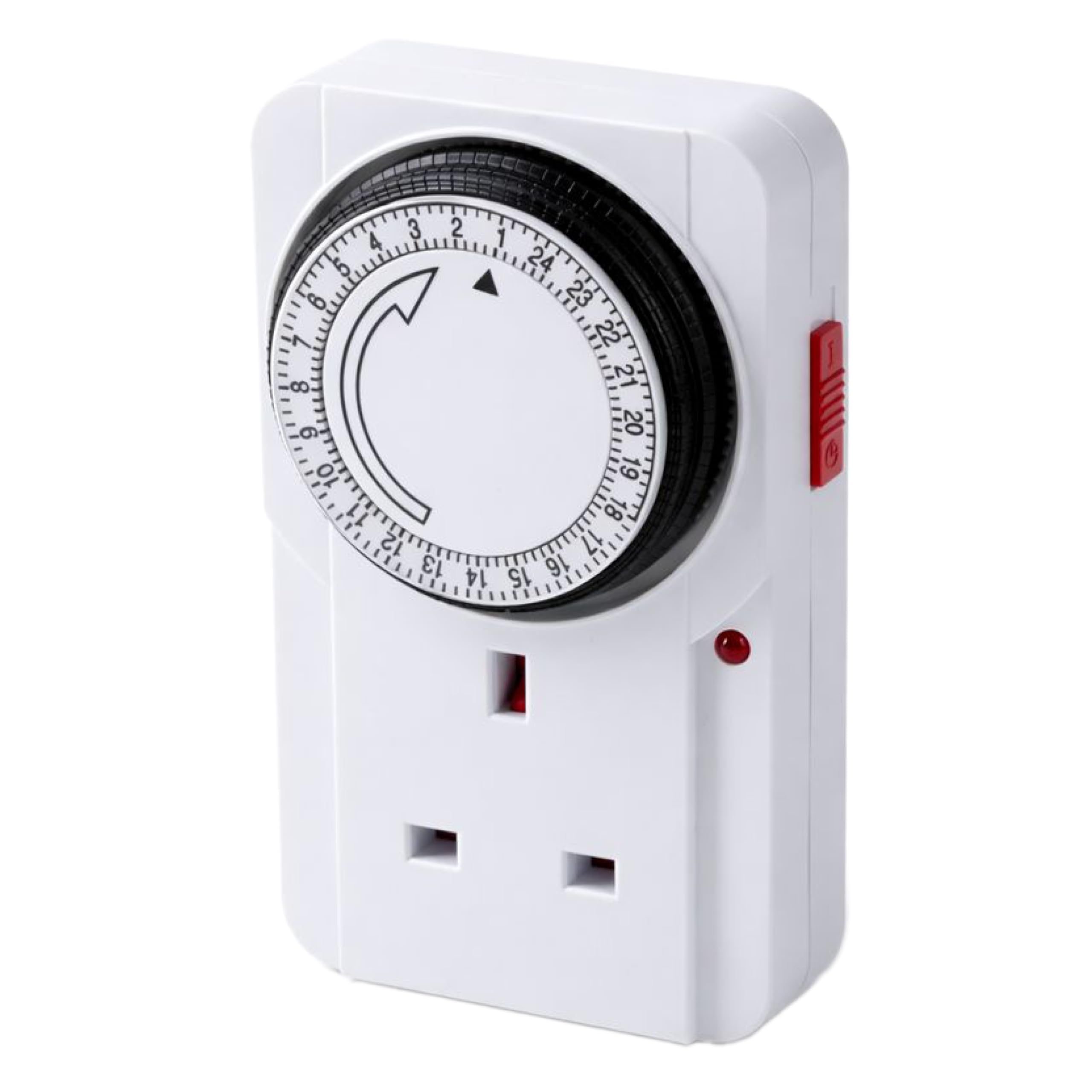Status: IONOS 24 Hour Plug-in Timer Switch | 24 Hour Segment Timer Light Switch | White UK Plug | ION24HT10 | Mechanical Option B