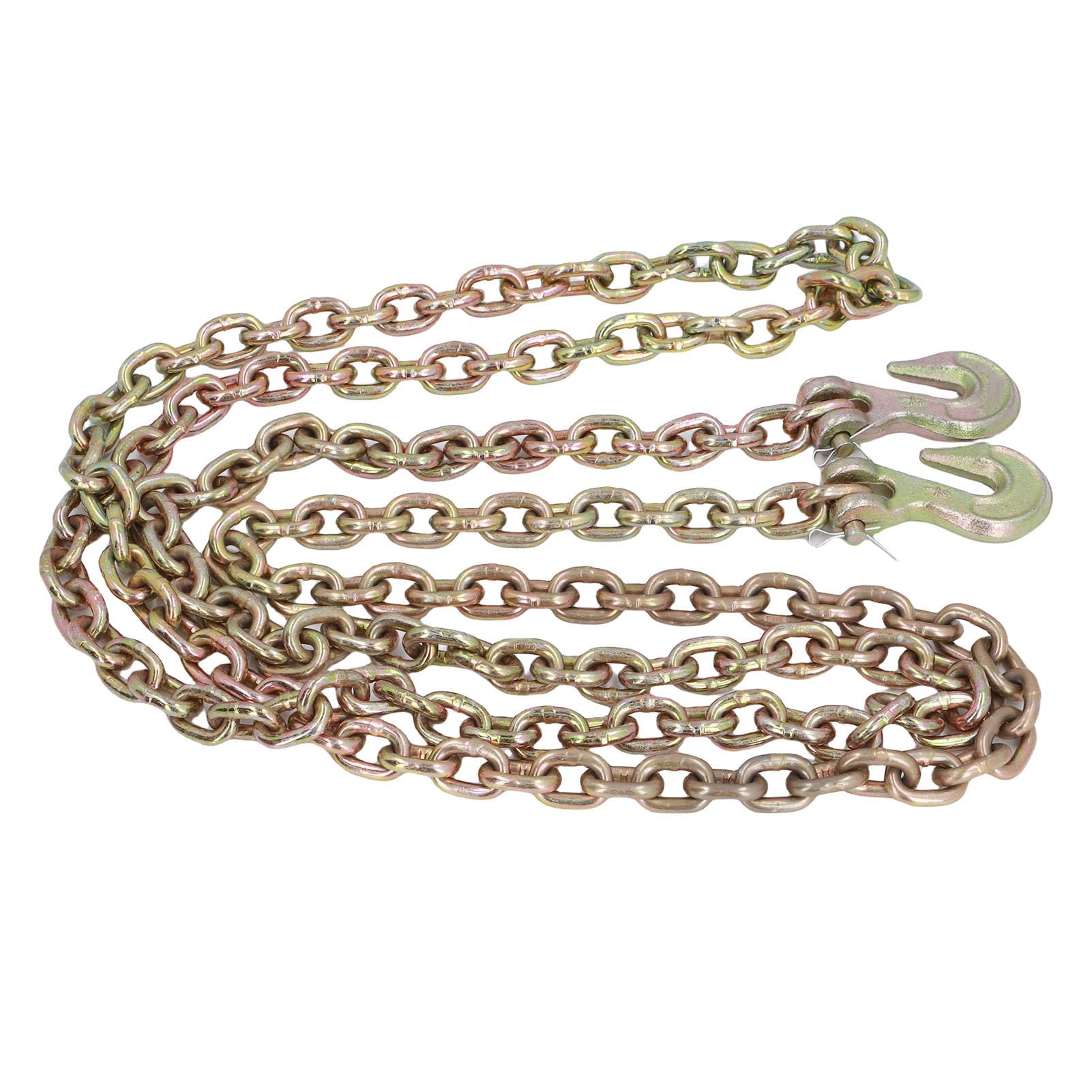 Jeffergarden Cadena de Sujeción con Ganchos de Agarre Cadena de Remolque de Transporte de Grado 70 de 1/4 pulg. X 10 Pies Capacidad de Carga de 2200 Libras con Ganchos de Agarre de Alto