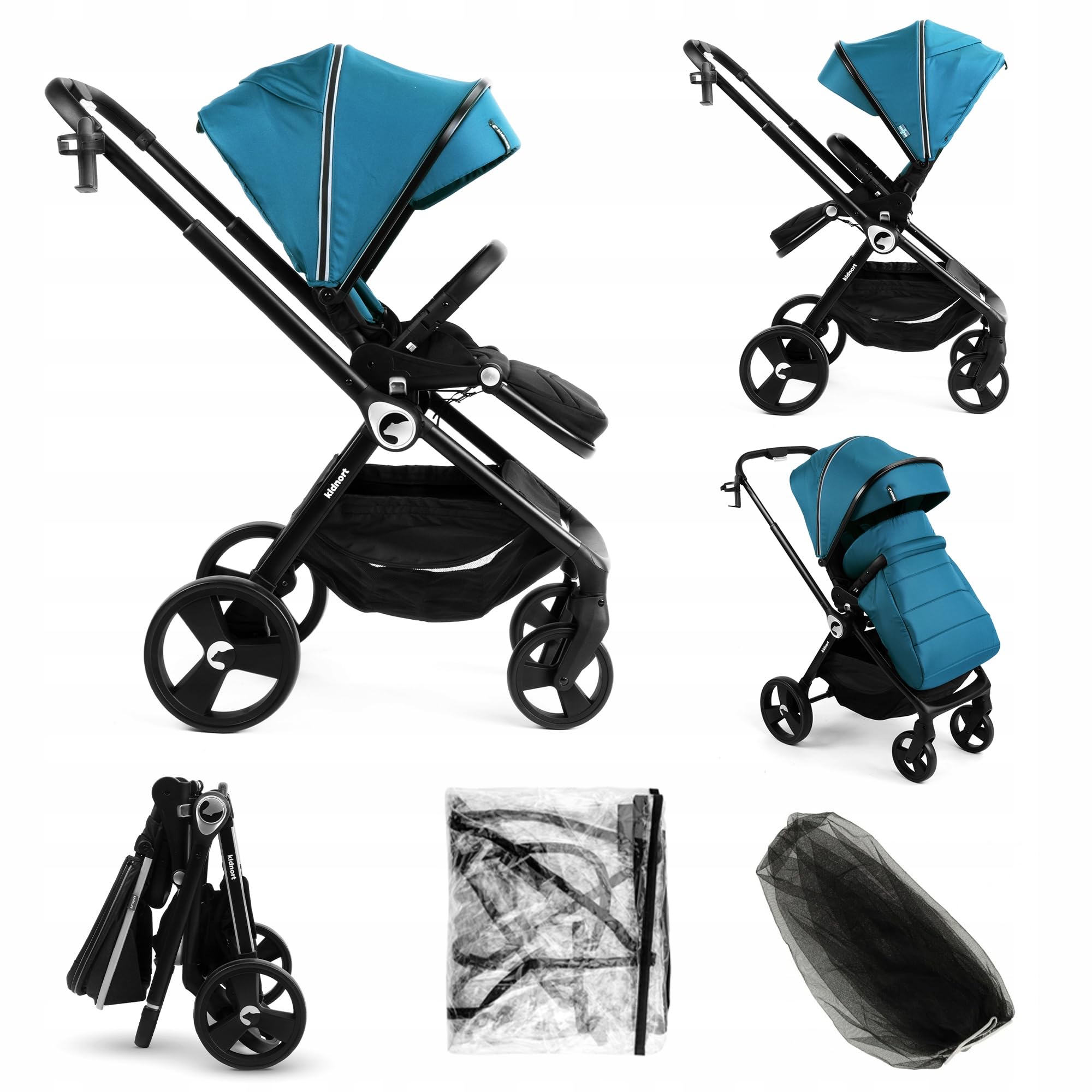 Isbjörn - Passeggino per bambini dalla nascita fino a 22 kg, sedile reversibile, ruote a 360°, funzione reclinabile e poggiapiedi, tettuccio parasole XXL, pieghevole con una sola mano, con