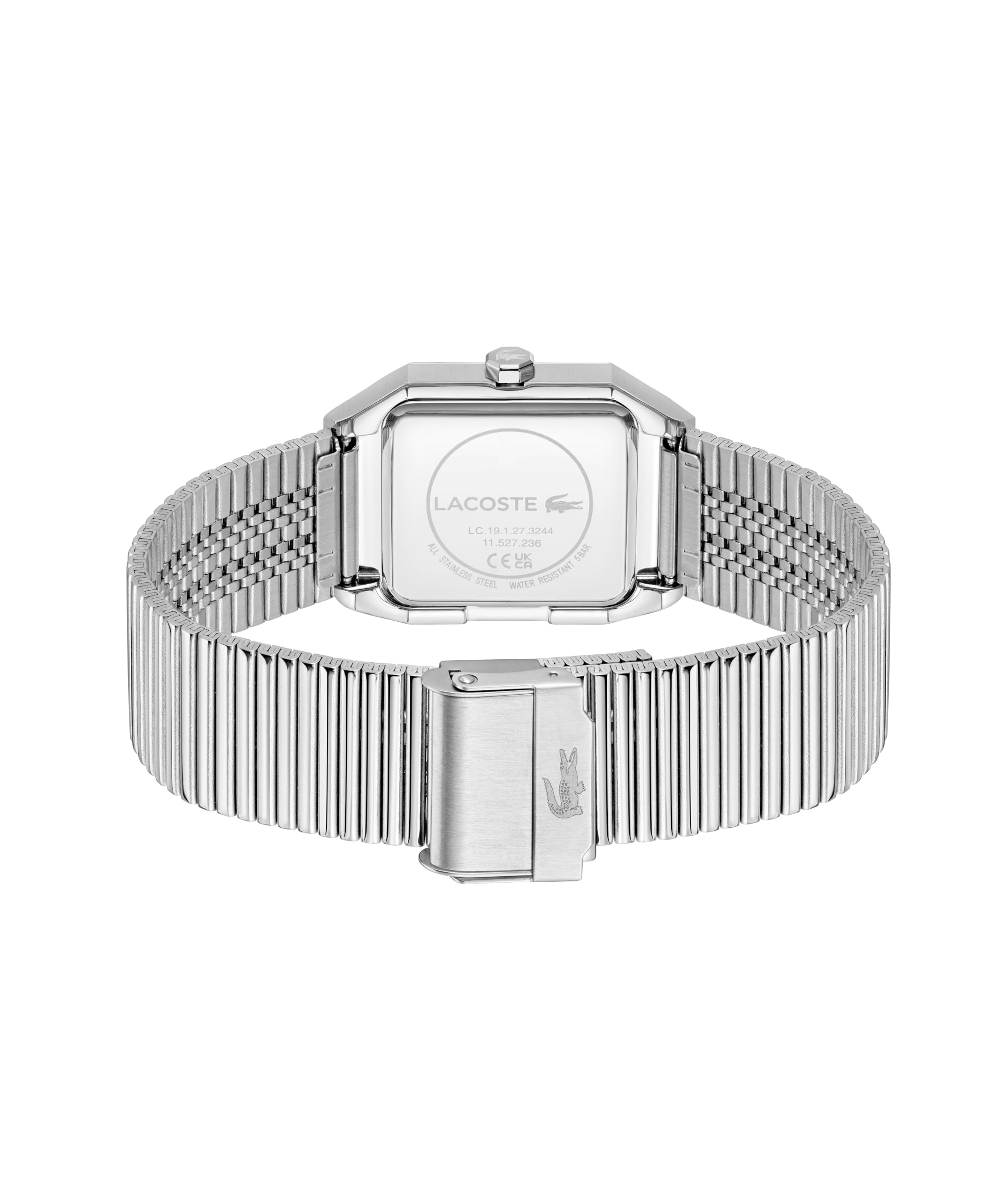 Lacoste Rene 2011523 - Reloj de Tres Agujas para Hombre con Brazalete de Acero Inoxidable Plateado