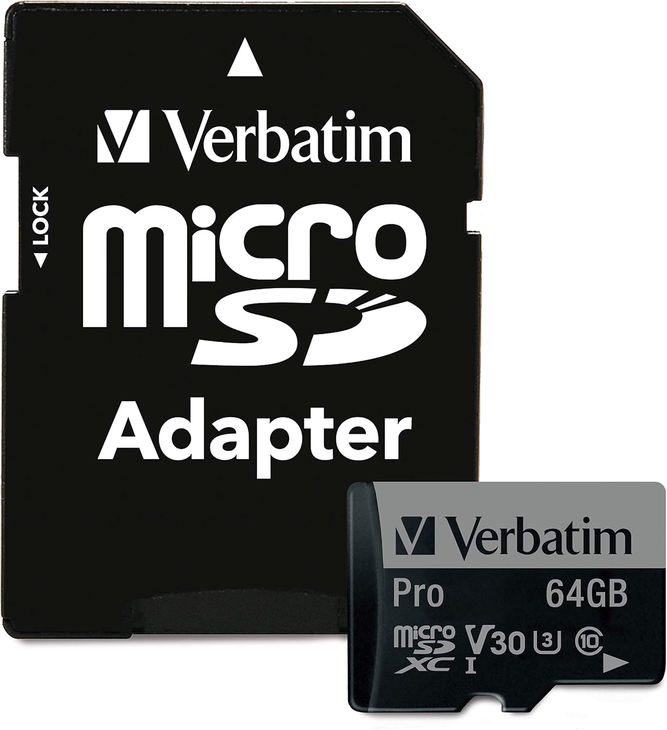 Verbatim 64GB Pro 600X microSDHC Memory Card with Adapter UHS-I V30 Class 10 Supports 4K Video Recording U3 Speed Rated Up to 90MB/s Read Speed