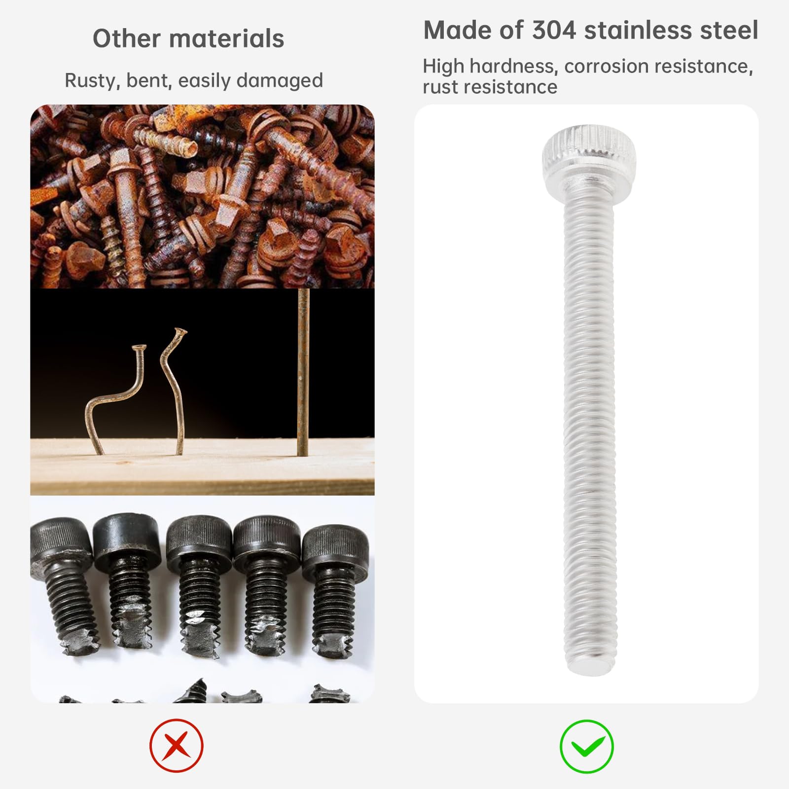 Smgda M3 Screws, 50pcs M3 X 30mm Hex Socket Head Cap Screws Bolts Kit - Image 3