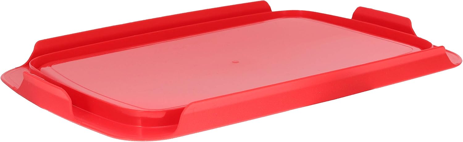 Pyrex C-232 2qt Easy Grab Glass Baking Dish & C-232-PC Red Food Storage Replacement Lid - Made in USA